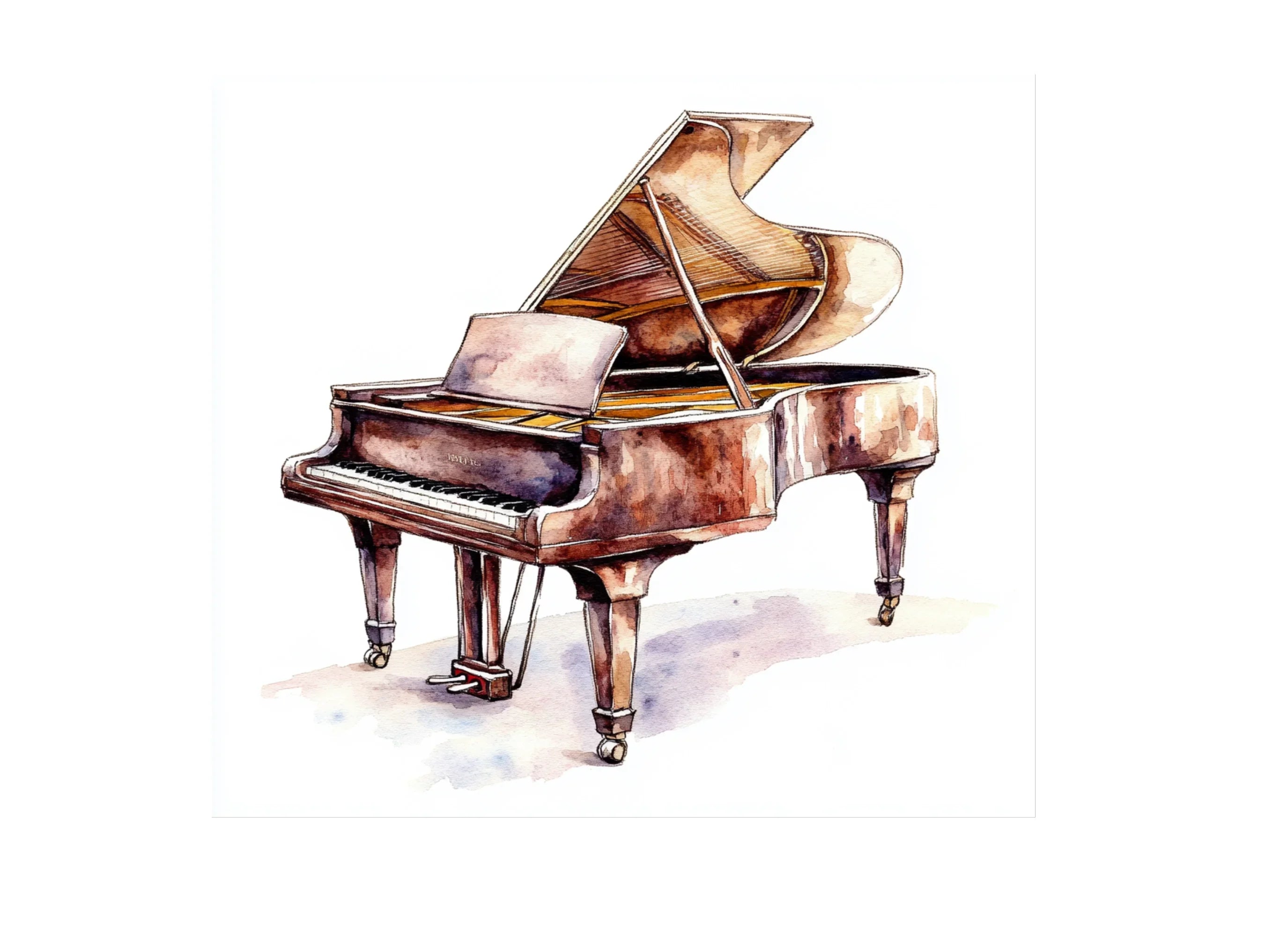 Elegant Piano Illustrations Clipart Bundle