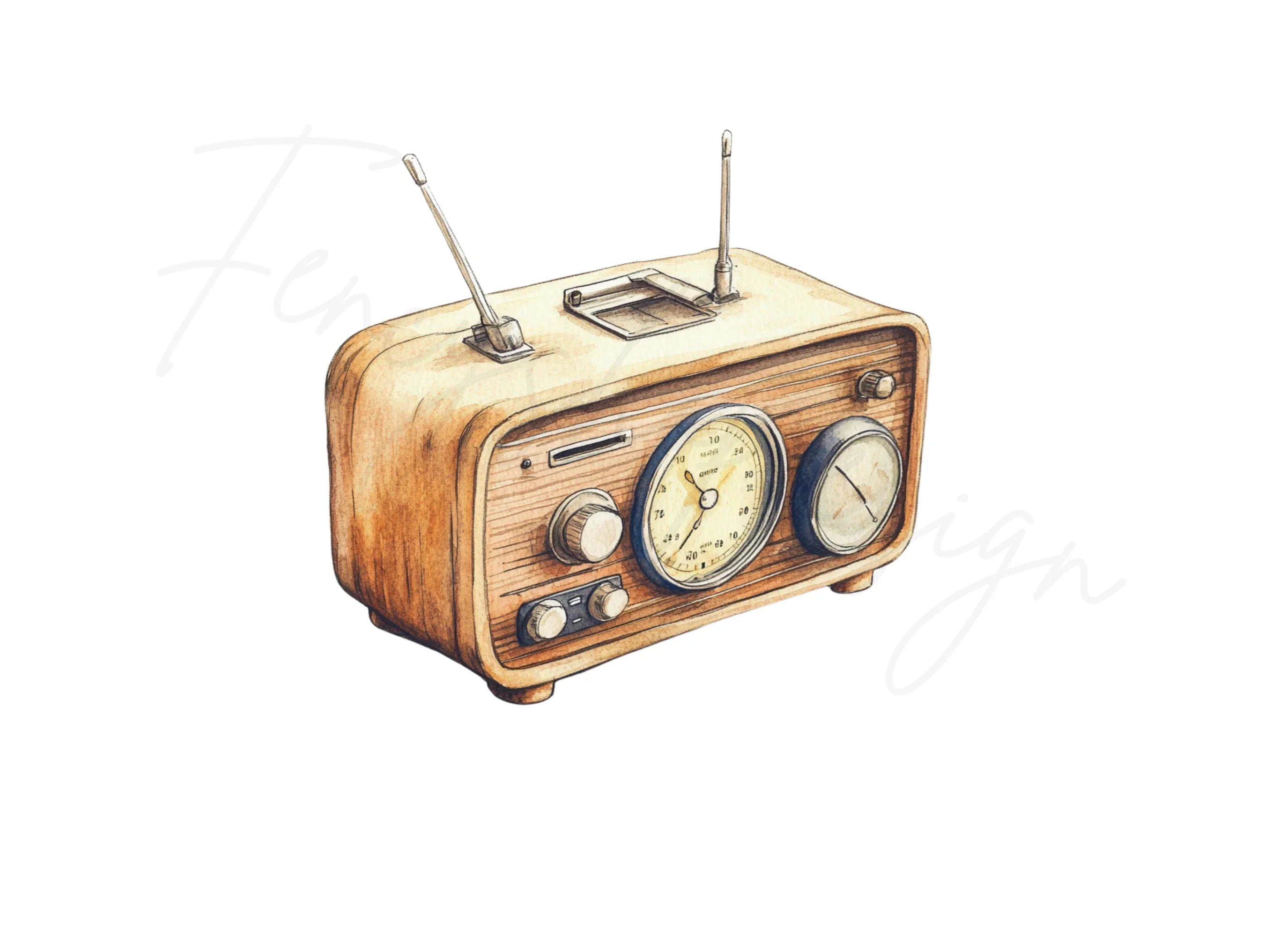 Vintage Radio Clipart Bundle