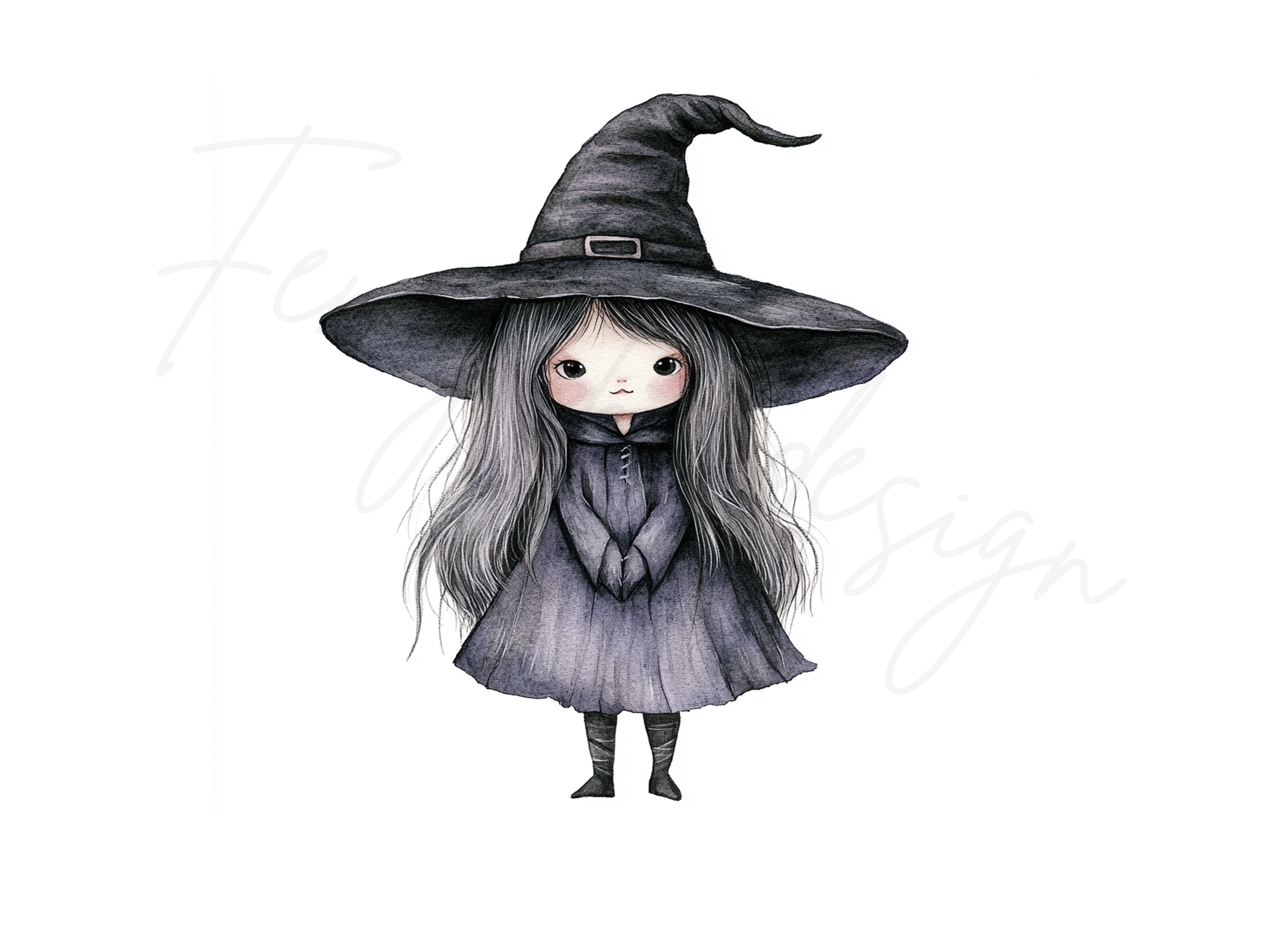 Adorable Little Witch Clipart Bundle