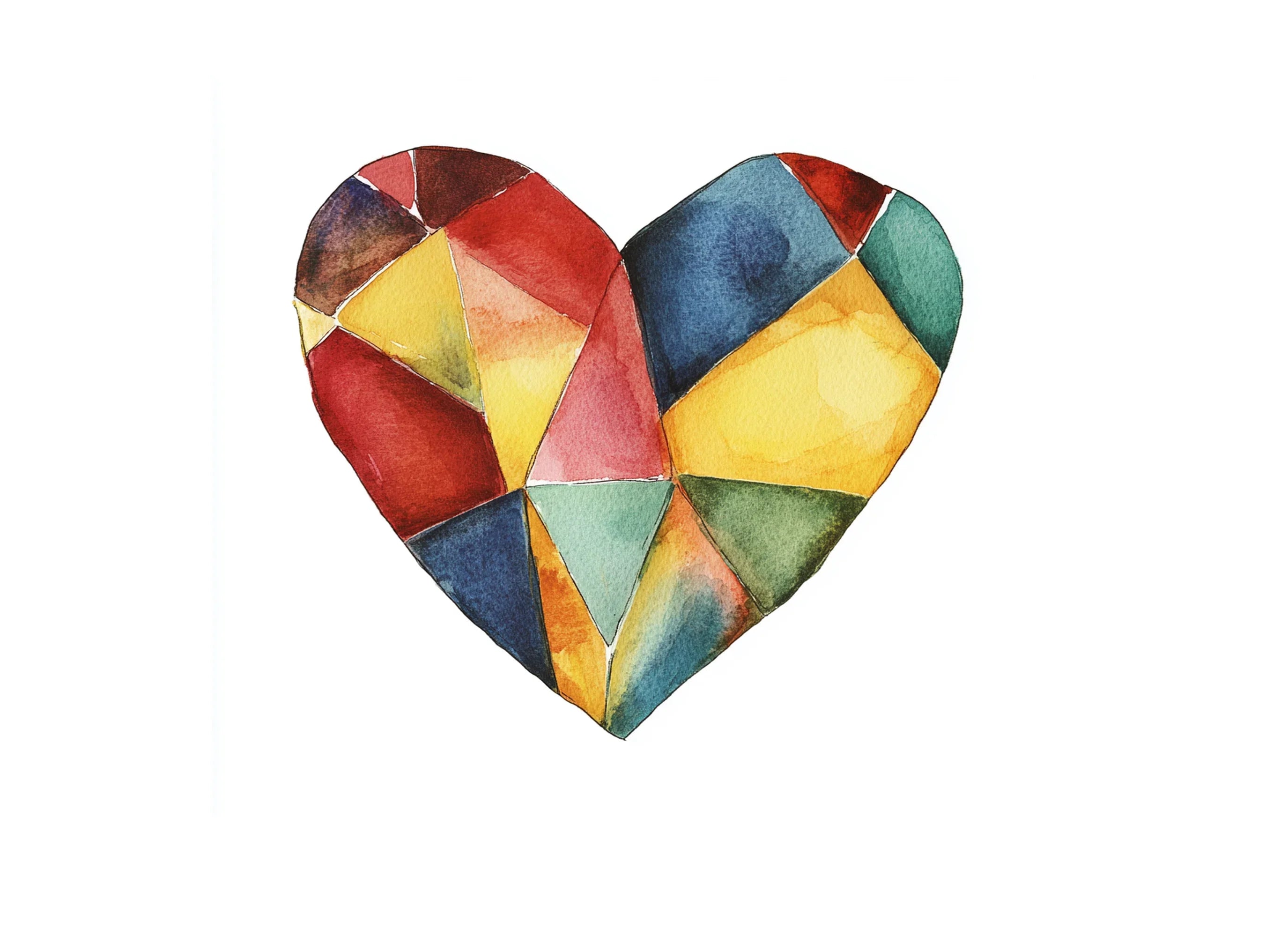 Abstract Geometric Heart Shapes Clipart Bundle