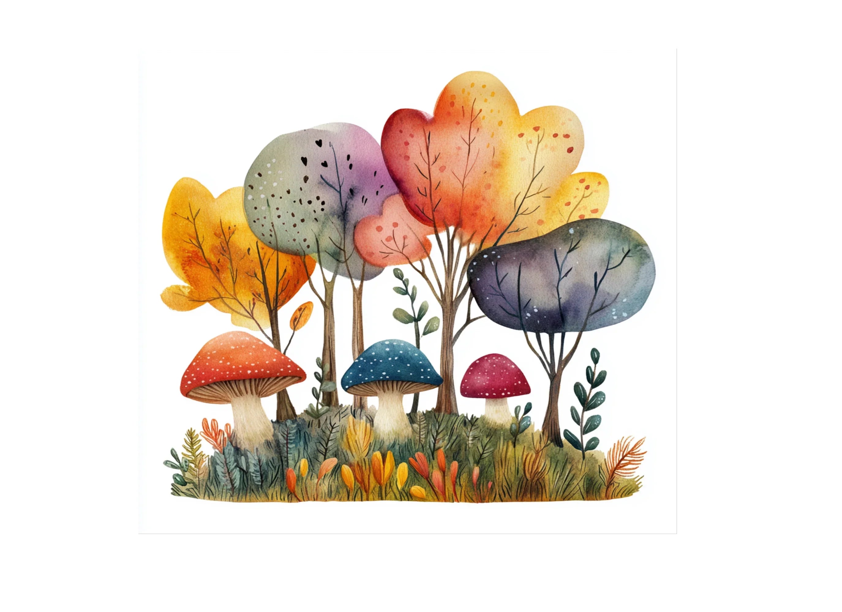 Whimsical Mushroom Forest Clipart Bundle