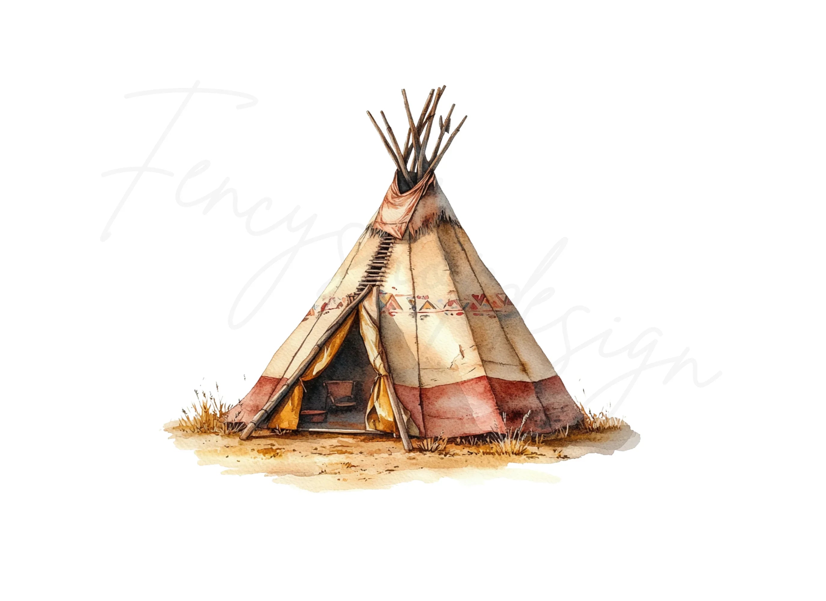 Rustic Teepee Clipart Bundle