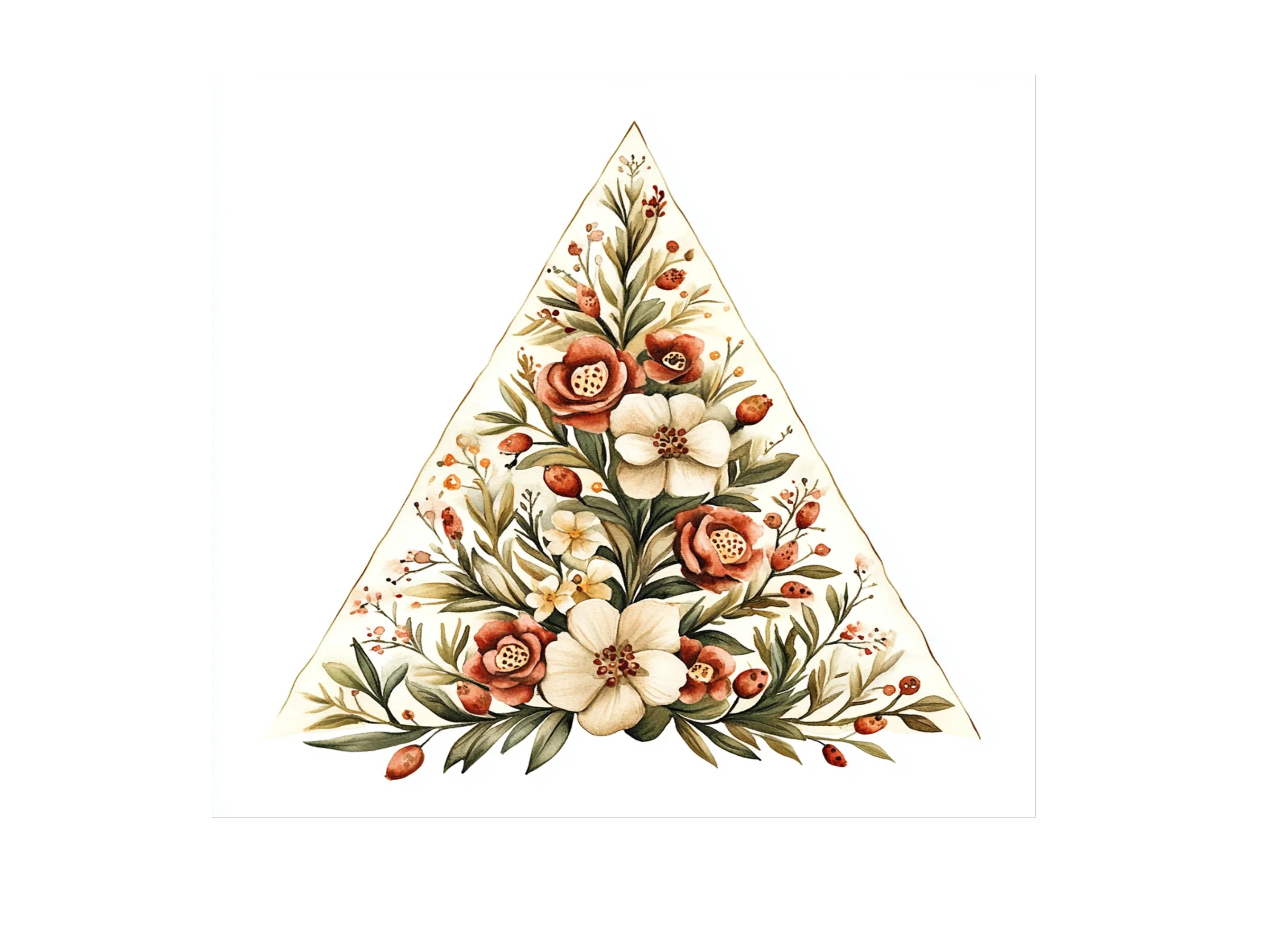 Elegant Floral Triangle Clipart Bundle