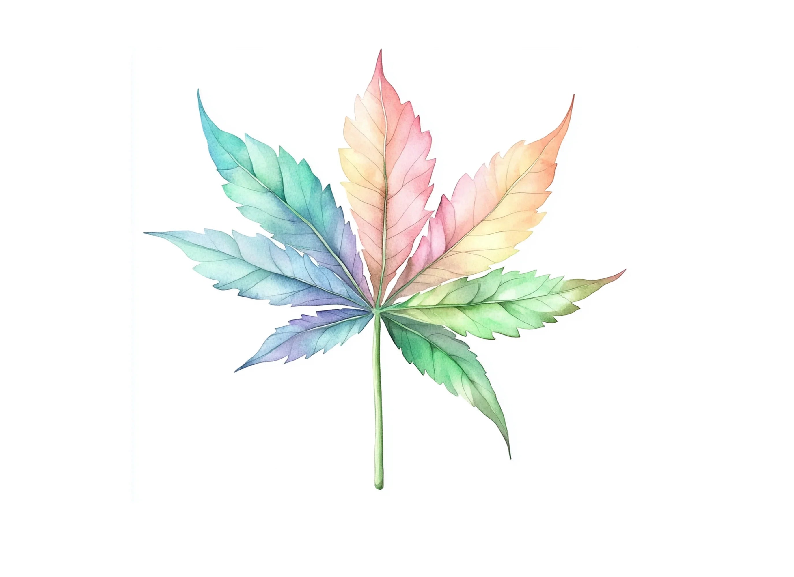 Pastel Cannabis Leaf Clipart Bundle