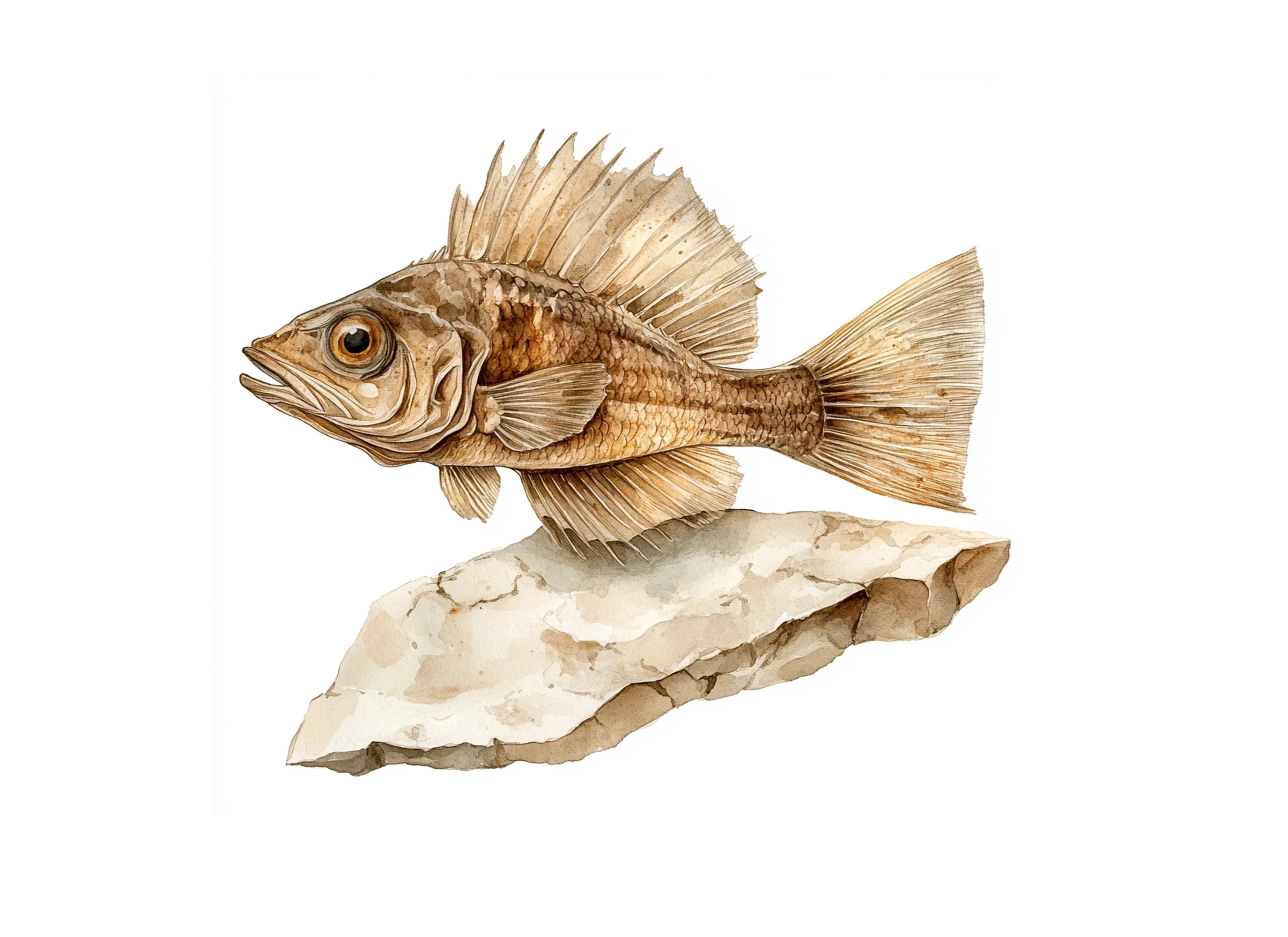 Fish Fossil Clipart Bundle