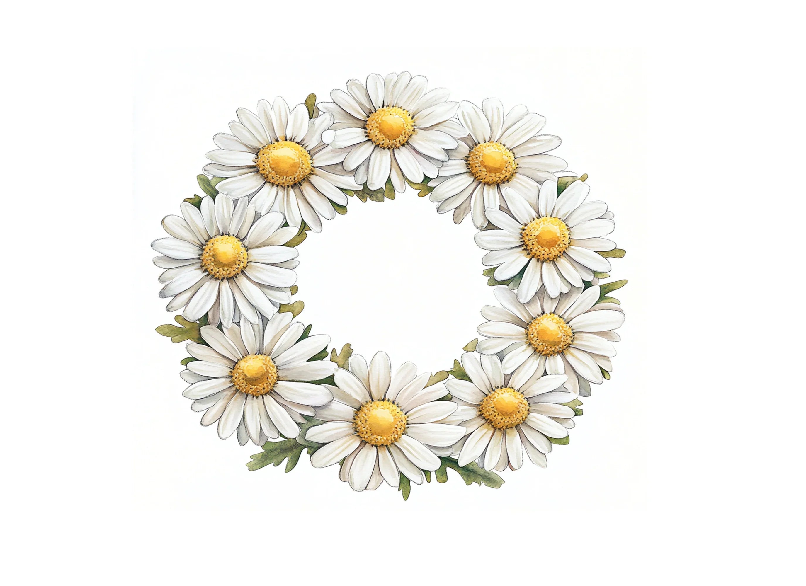 Daisy Wreath Clipart Bundle