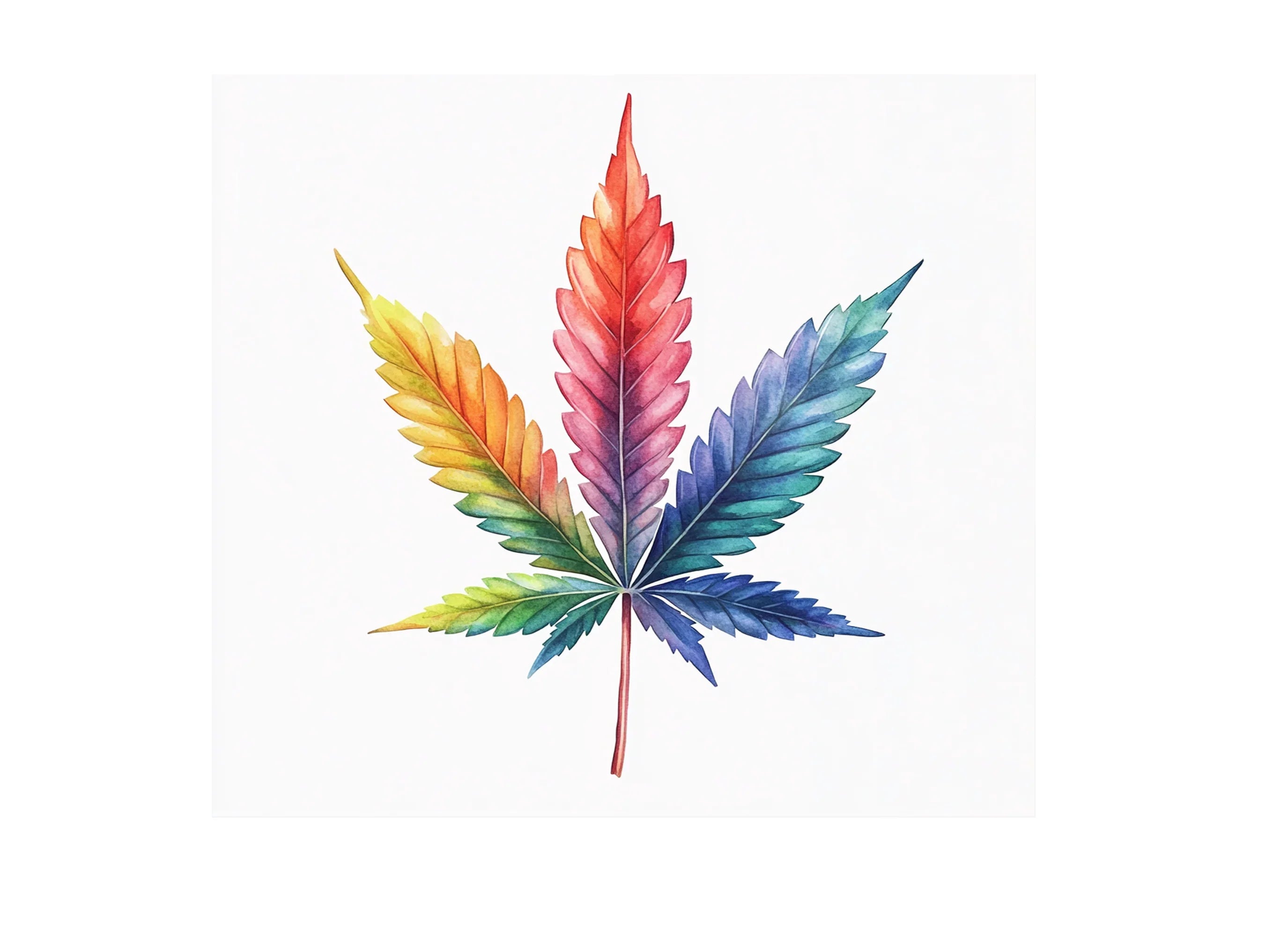 Vibrant Rainbow Cannabis Leaf Clipart Bundle