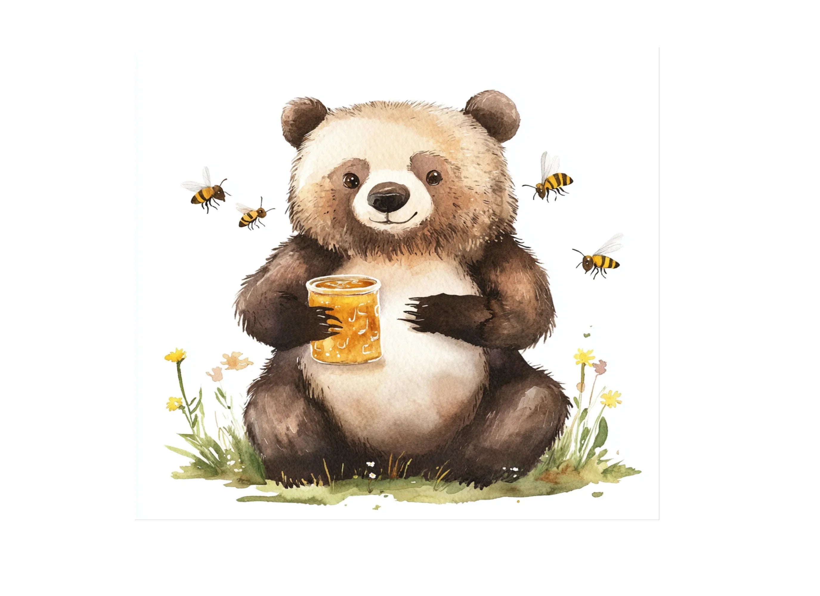 Cute Bear with Honey Pot Clipart Bundle