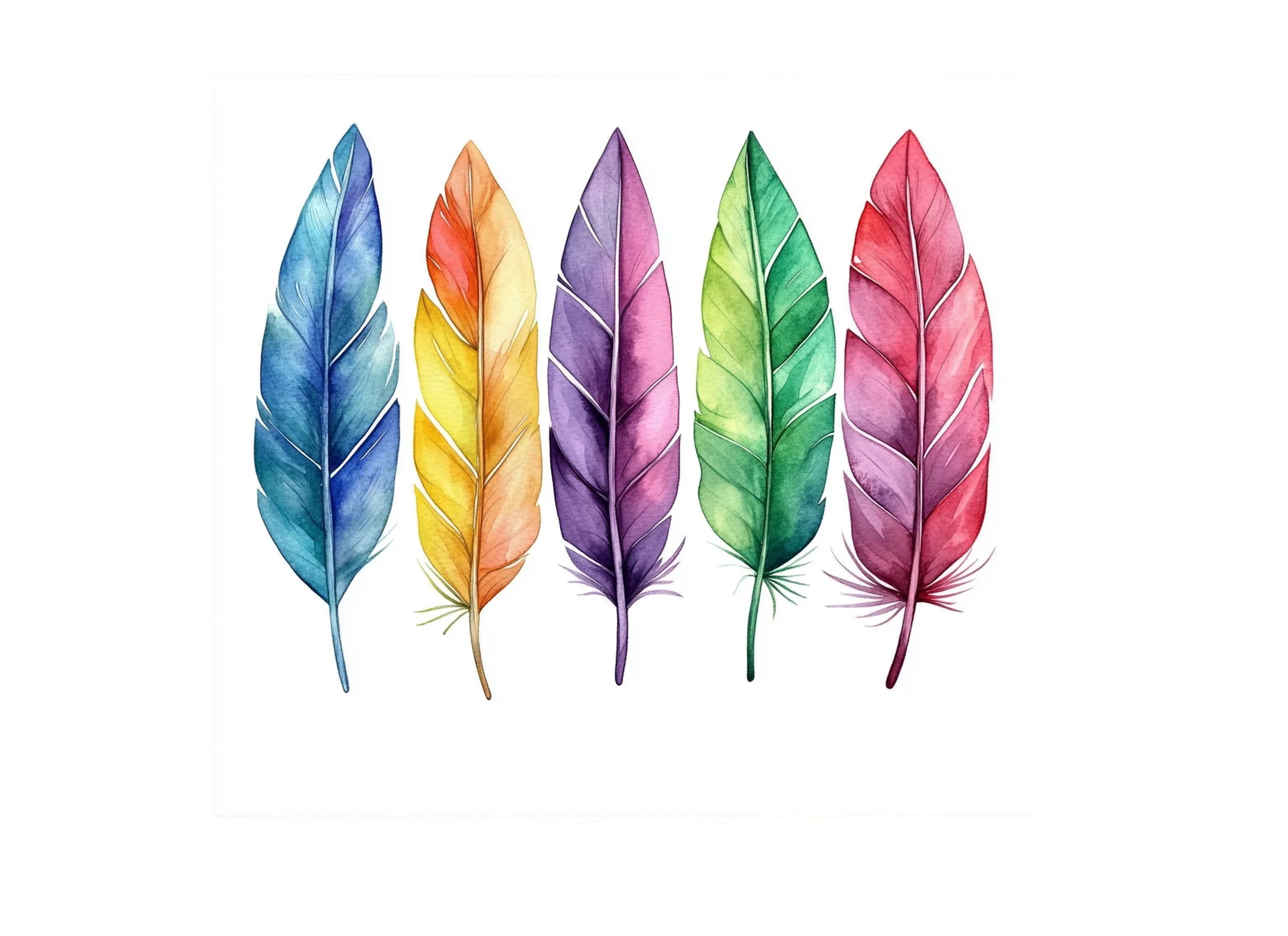 Vibrant Feather Clipart Bundle