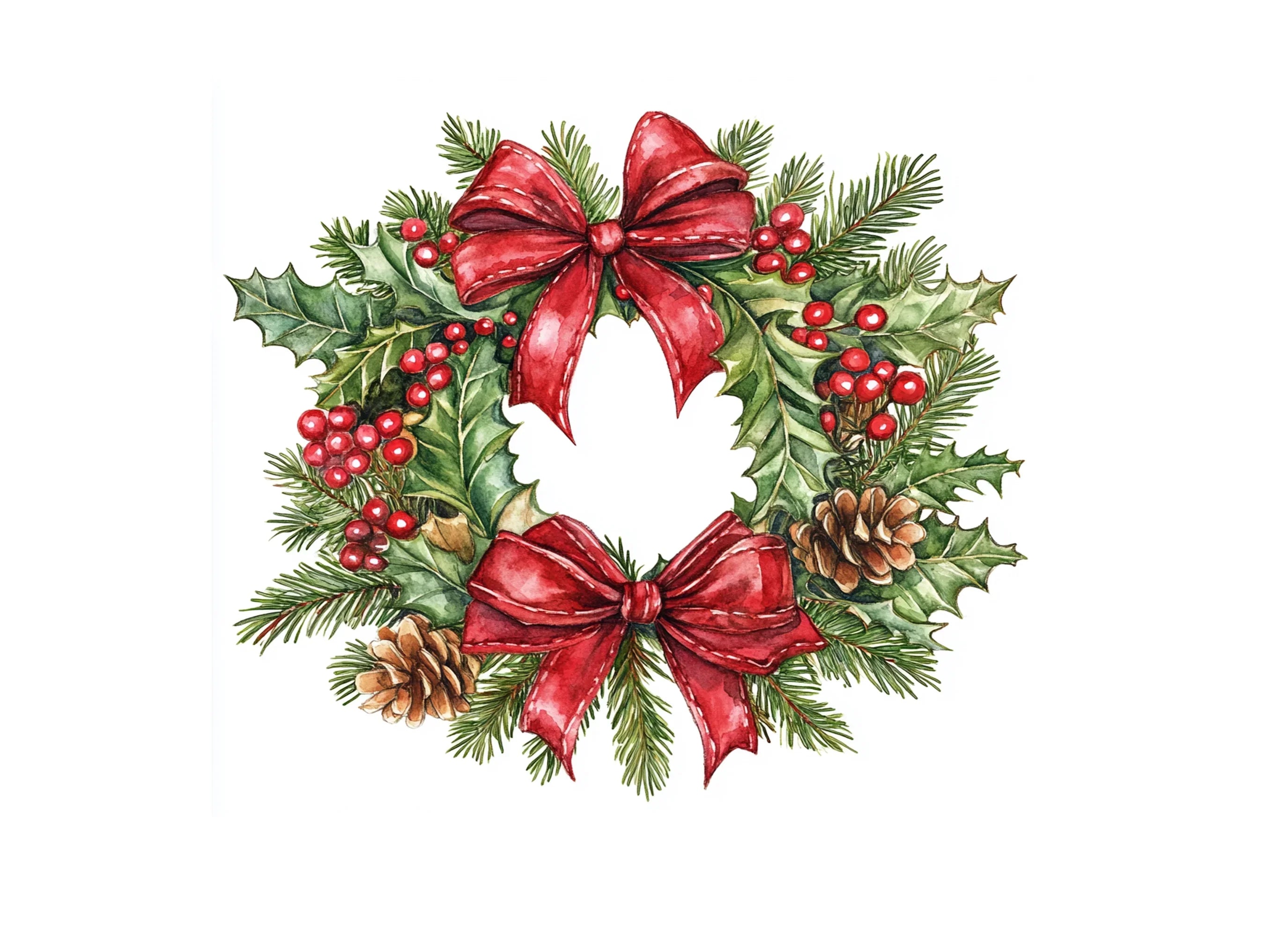 Christmas Wreaths Clipart Bundle
