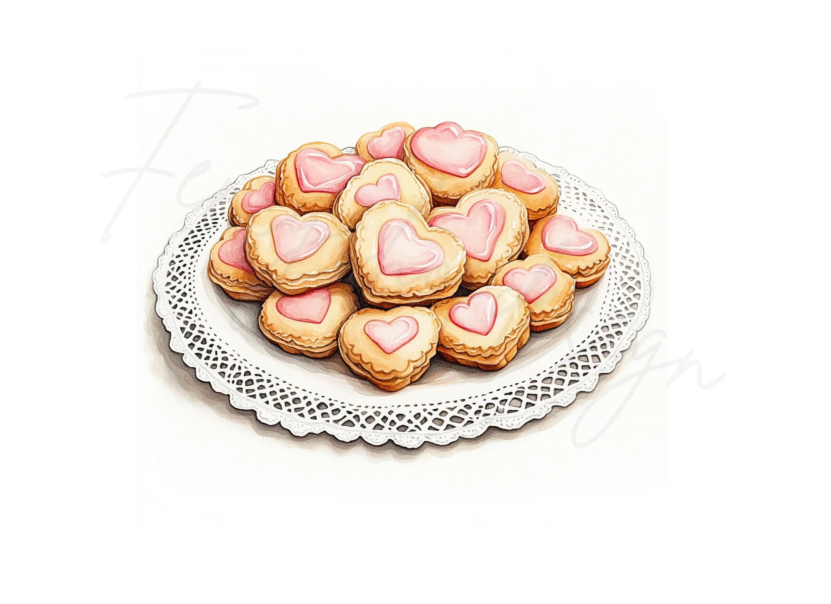 Heart Shaped Cookies Clipart Bundle