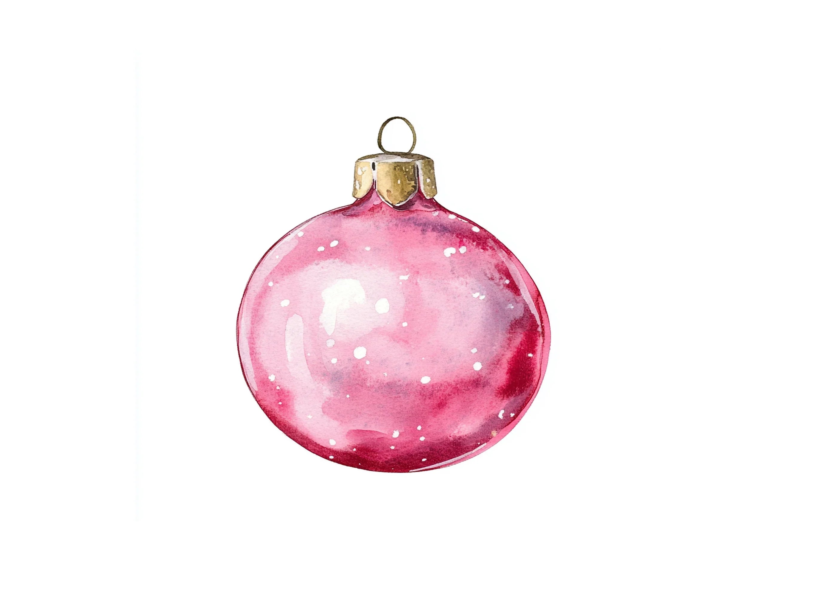 Sparkling Pink Christmas Baubles Clipart Bundle