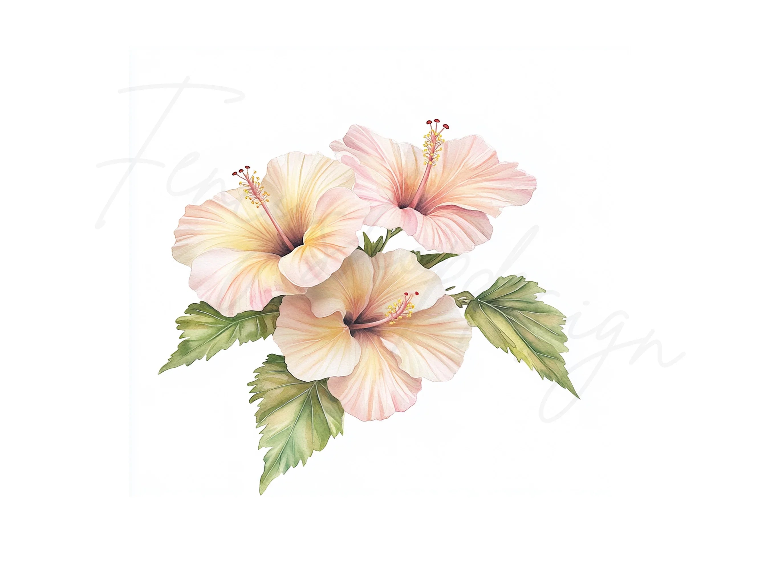 Elegant Hibiscus Flower Clipart Bundle