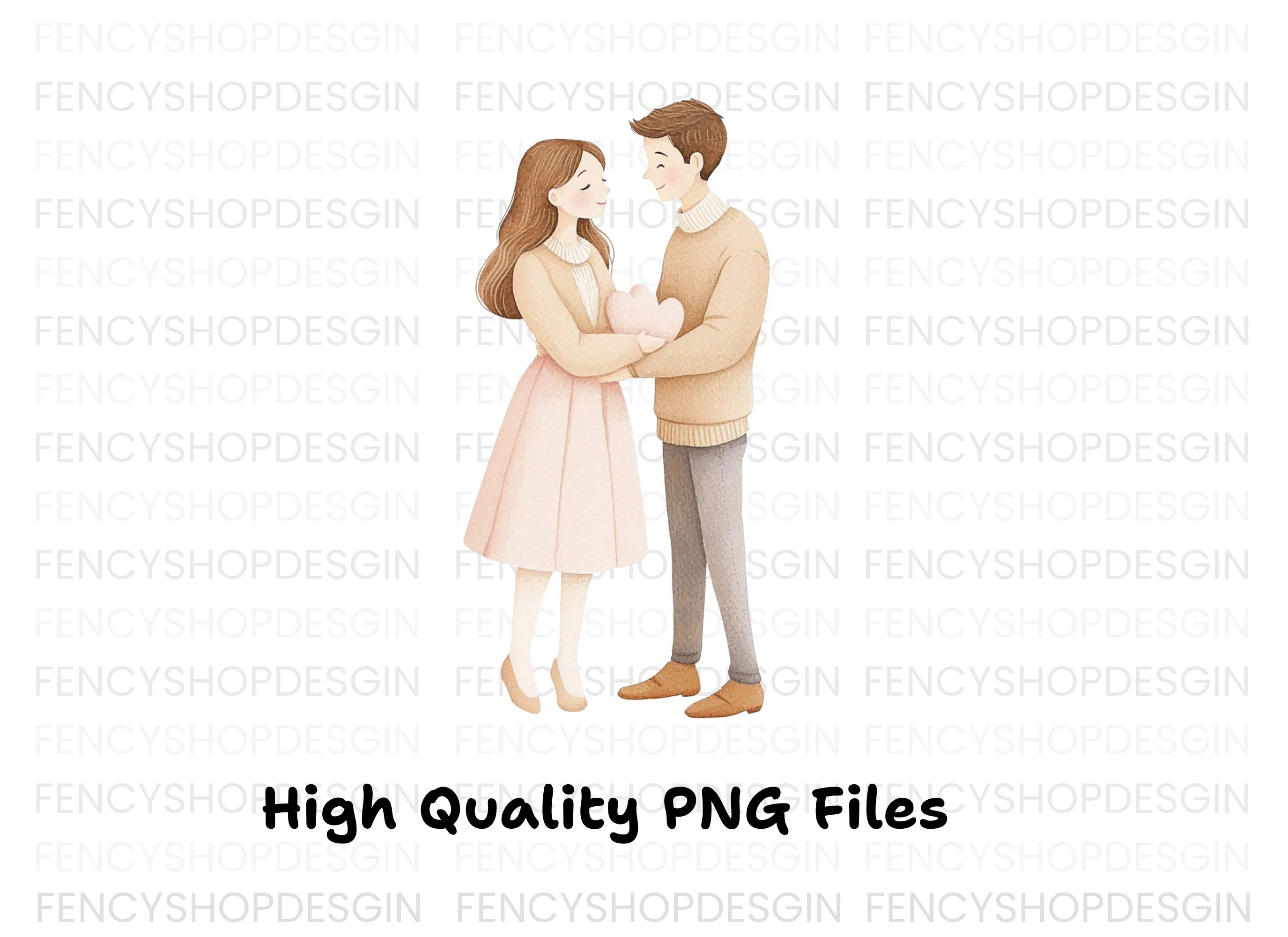 Romantic Couple Embrace Clipart Bundle