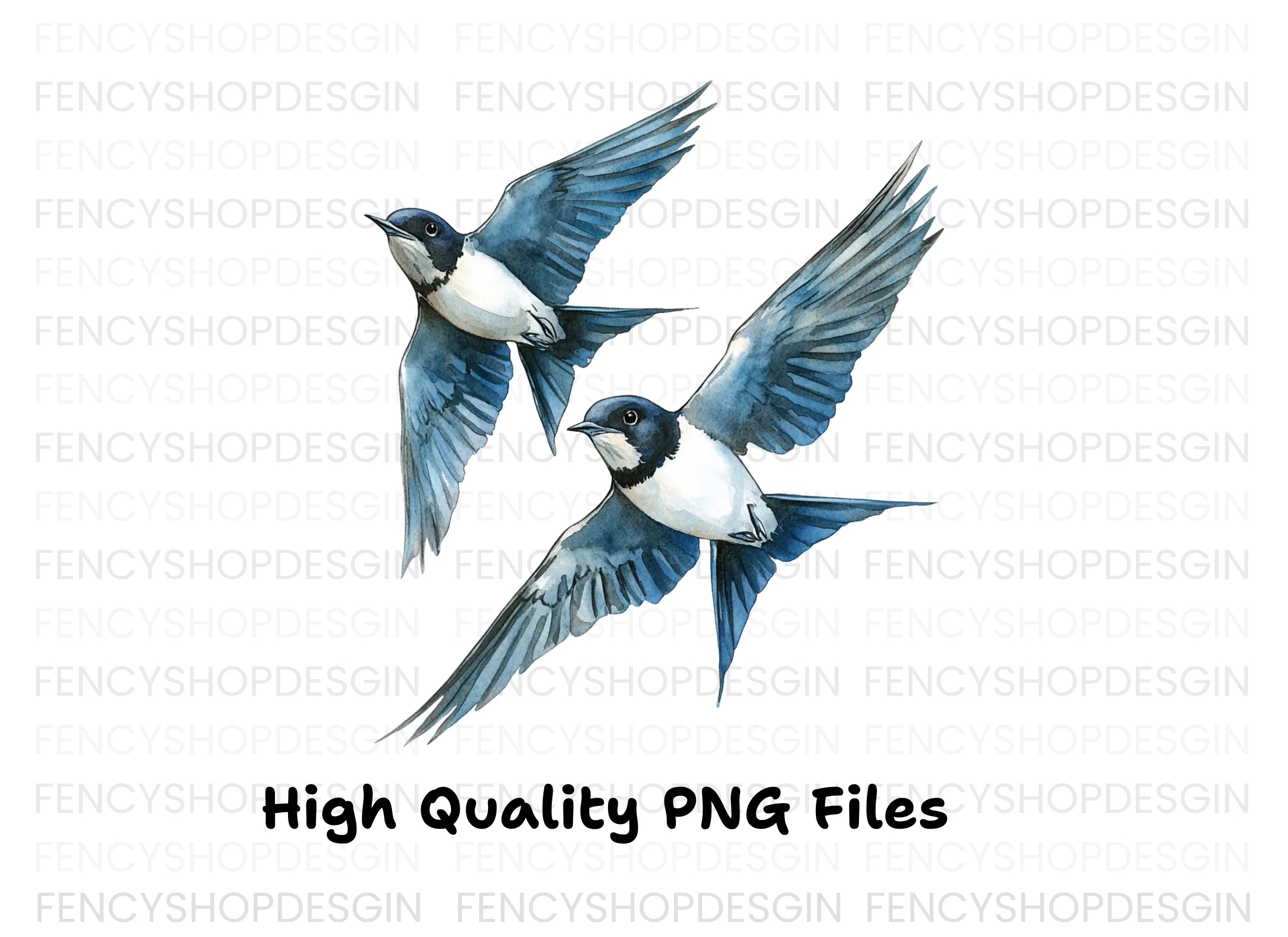 Dynamic Swallow Flight Clipart Bundle