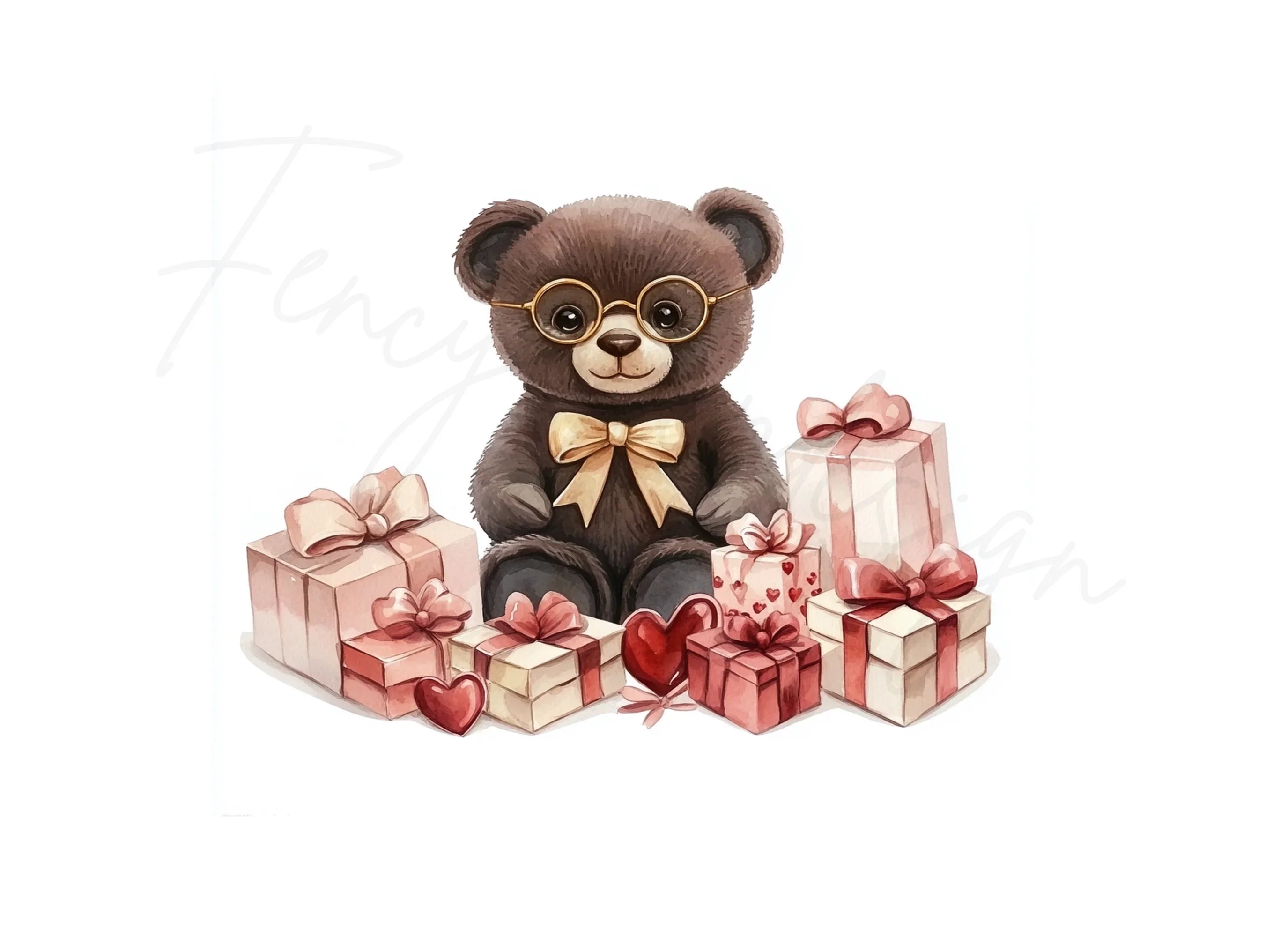 Cute Teddy Bear Valentine Gifts Clipart Bundle