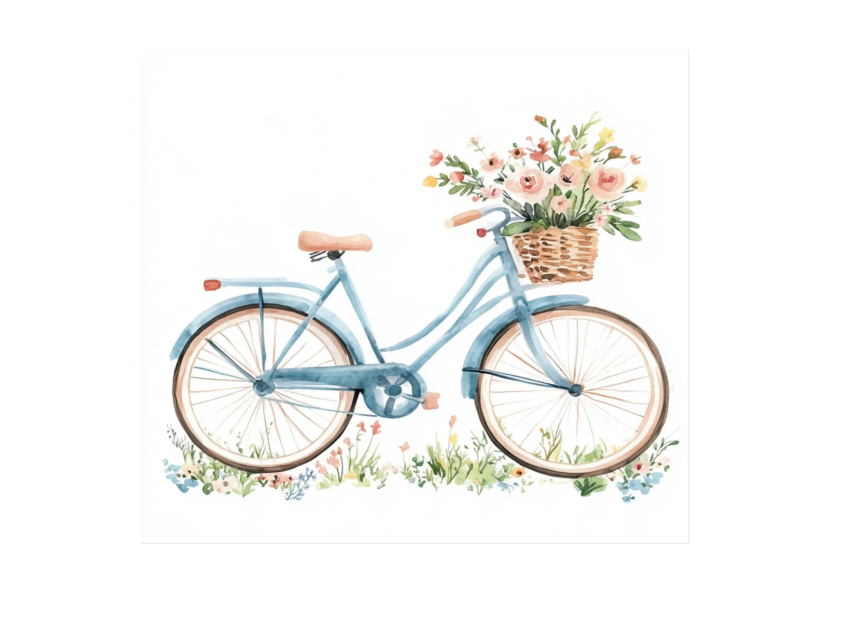 Pastel Floral Bicycle Clipart Bundle