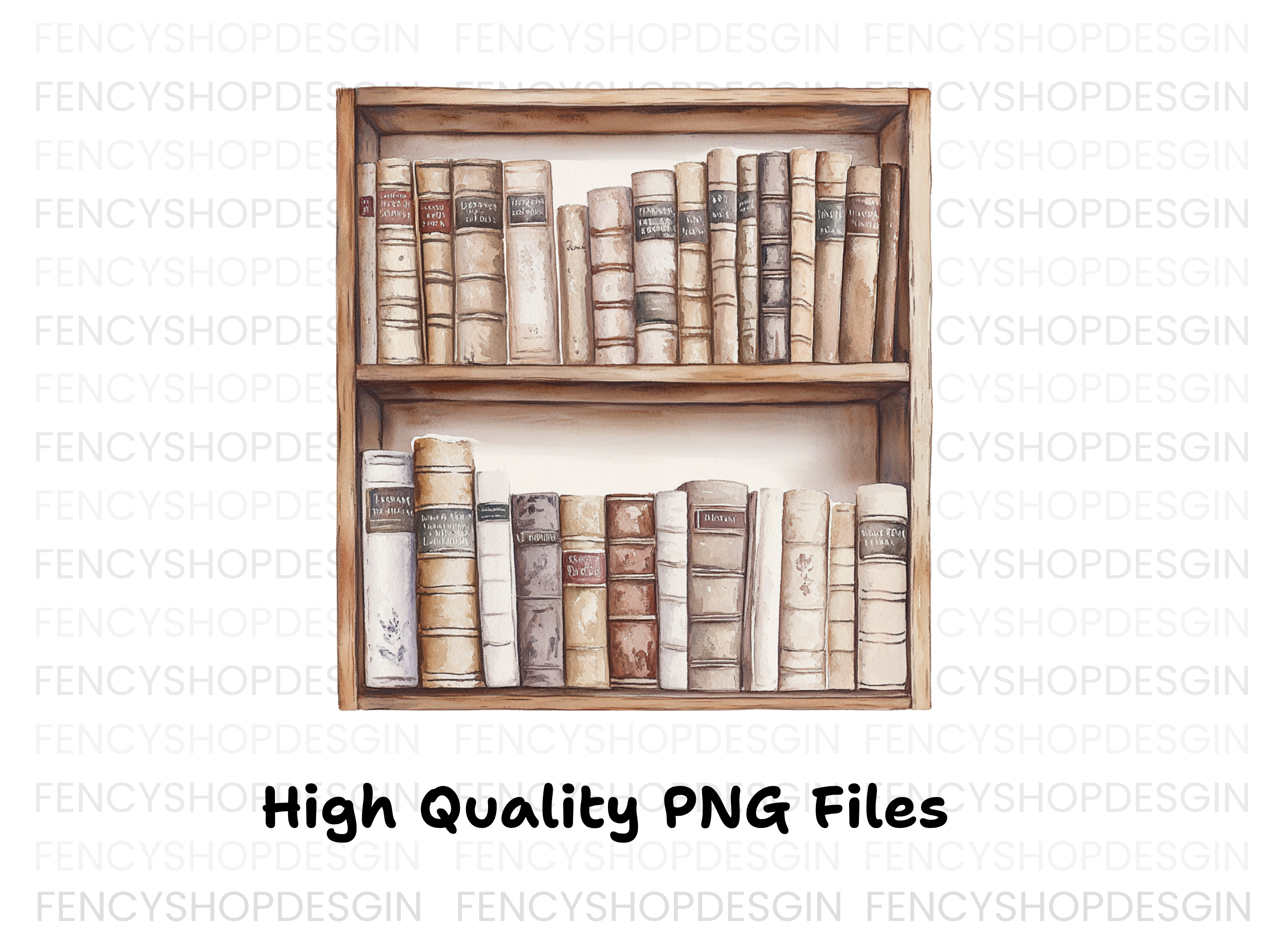 Bookshelf Illustration Clipart Bundle