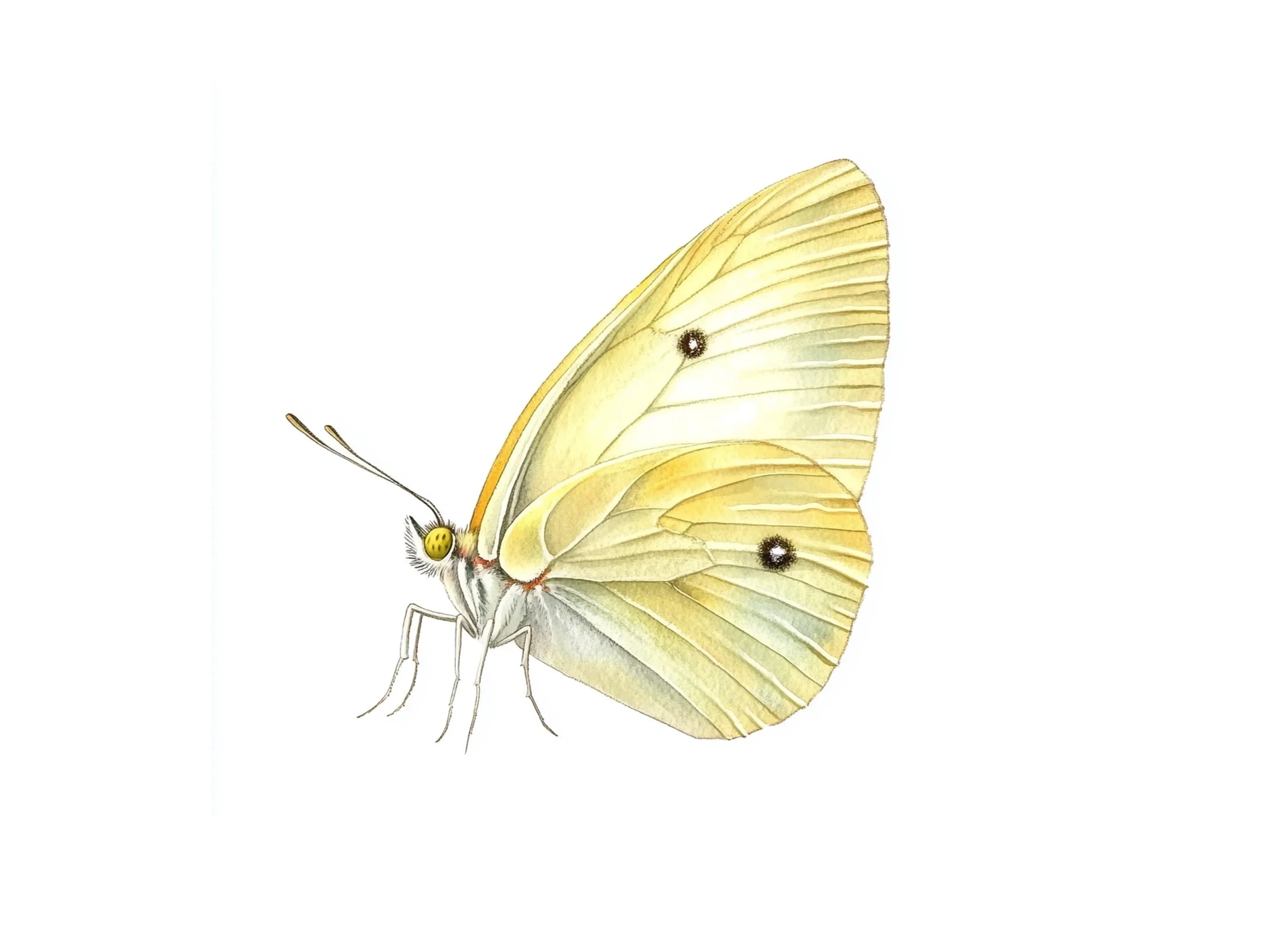 Pale Yellow Butterfly Clipart Bundle