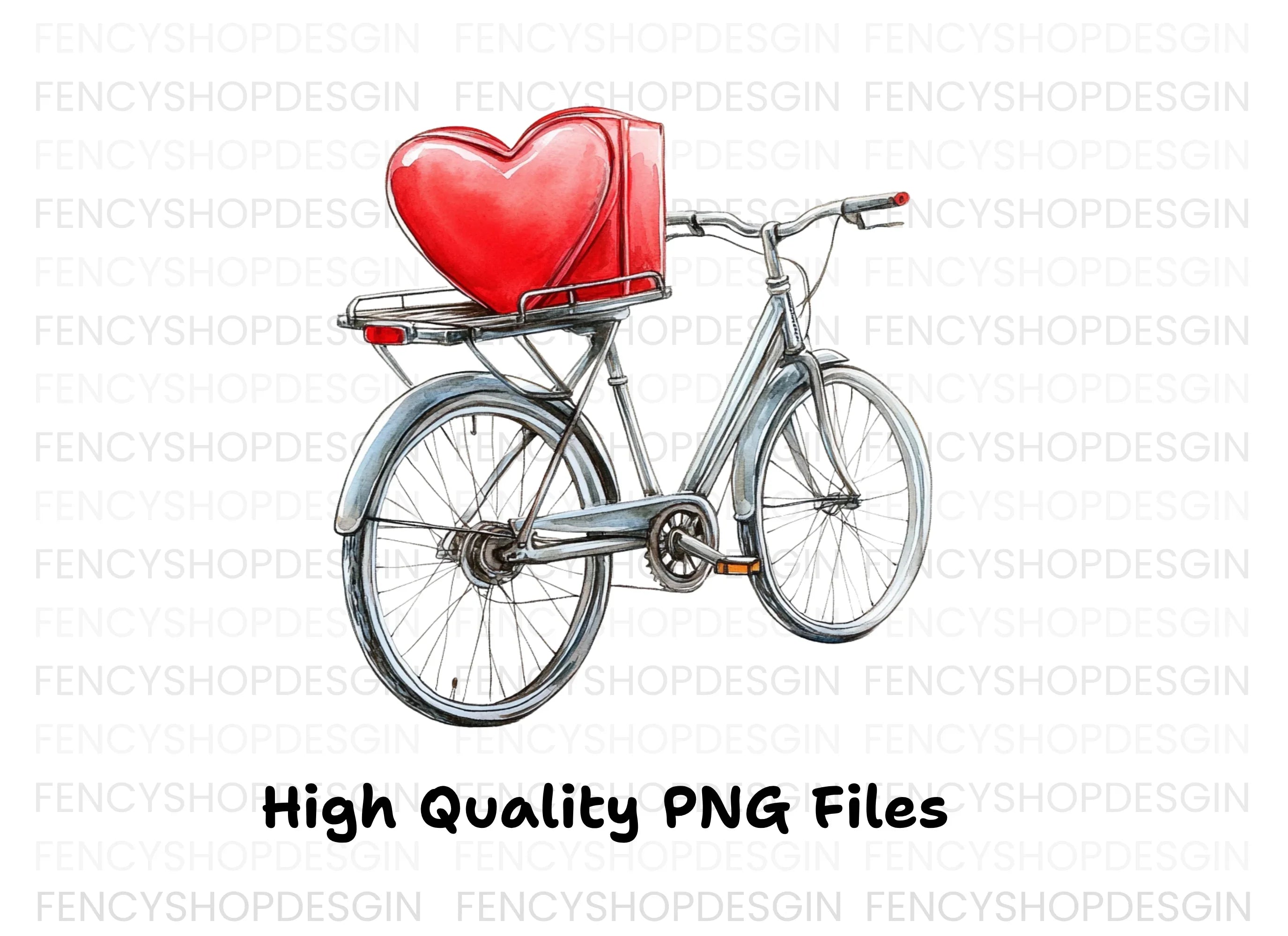 Bicycle with Heart Box Clipart Bundle
