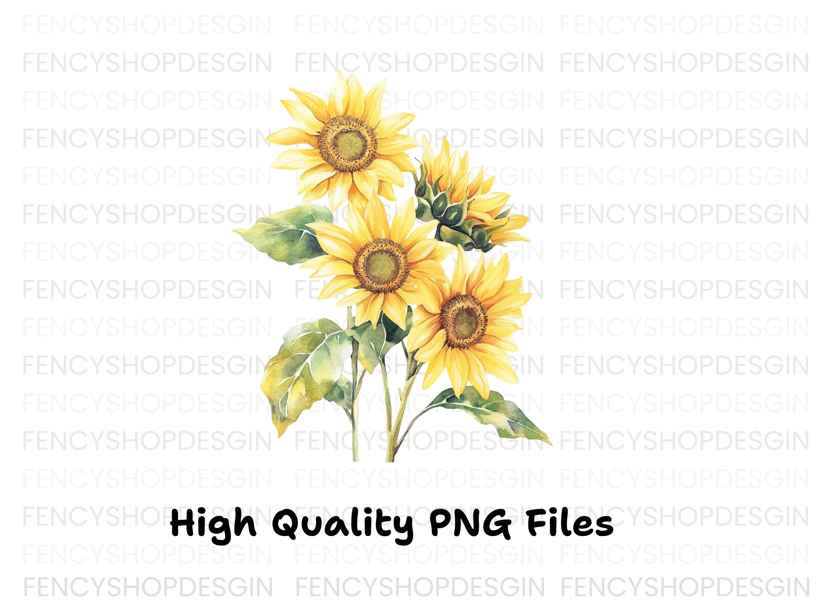 Vibrant Sunflower Bouquet Clipart Bundle