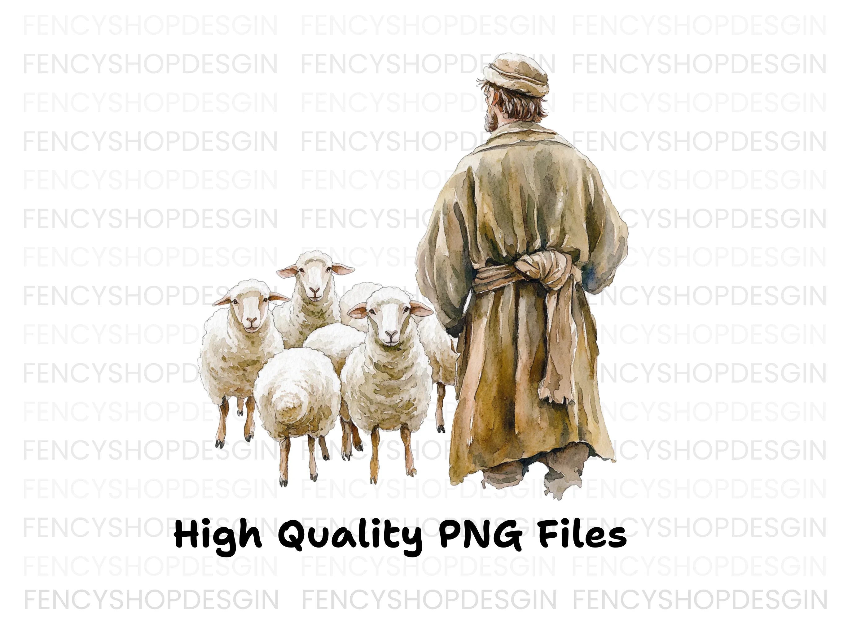 Shepherds with Sheep Clipart Bundle
