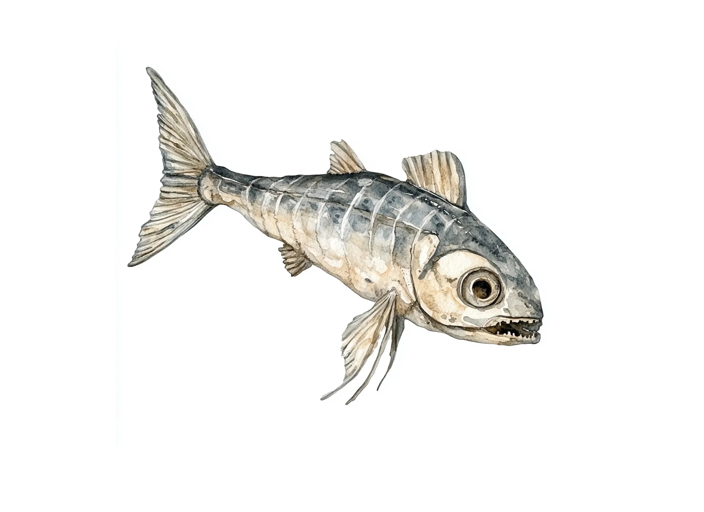 Fish Skeleton Clipart Bundle