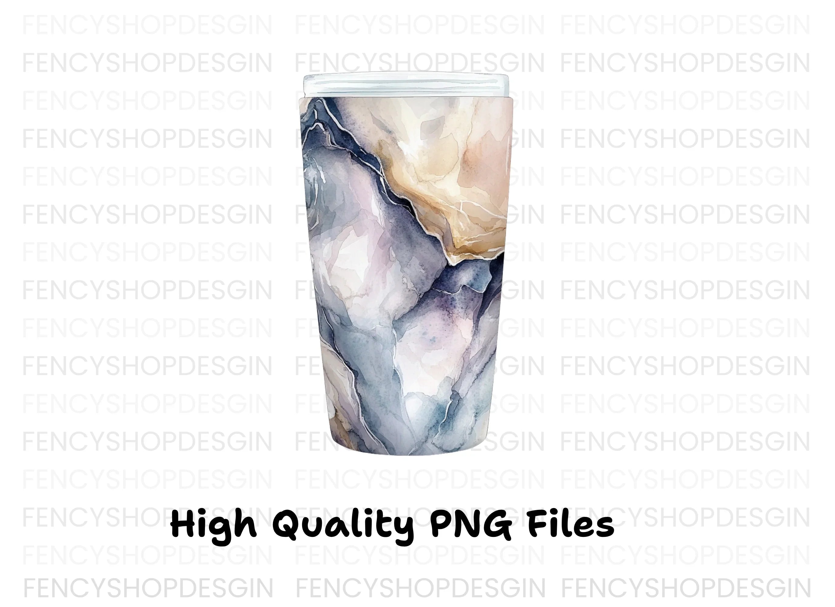 Abstract Swirl Marble Tumbler Clipart Bundle