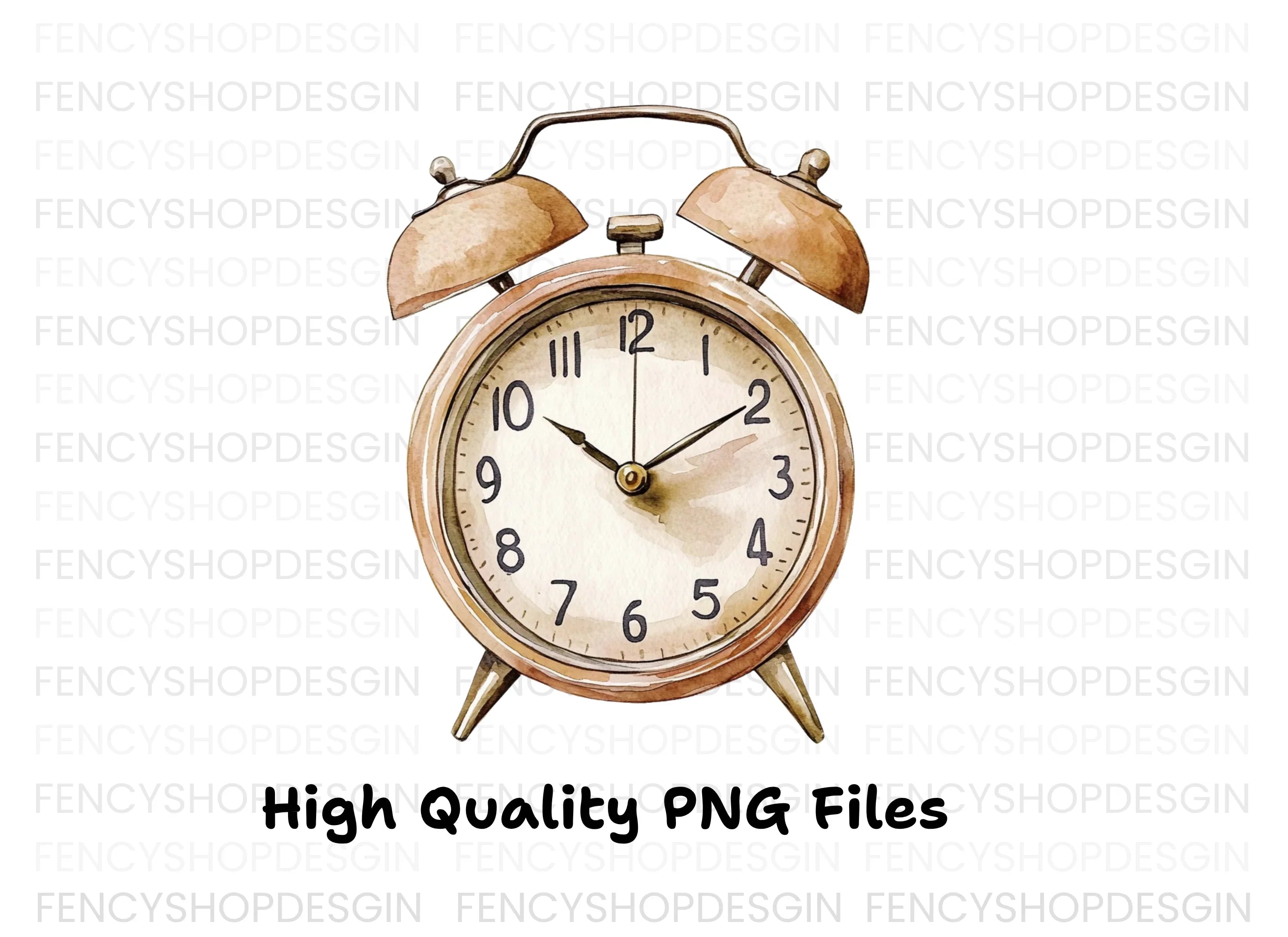 Vintage Alarm Clock Clipart Bundle