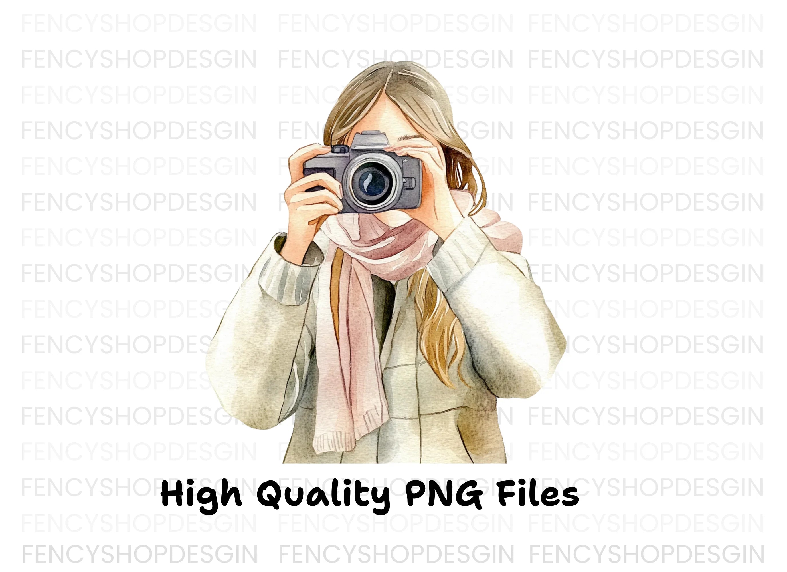 Girl With Camera Clipart Bundle