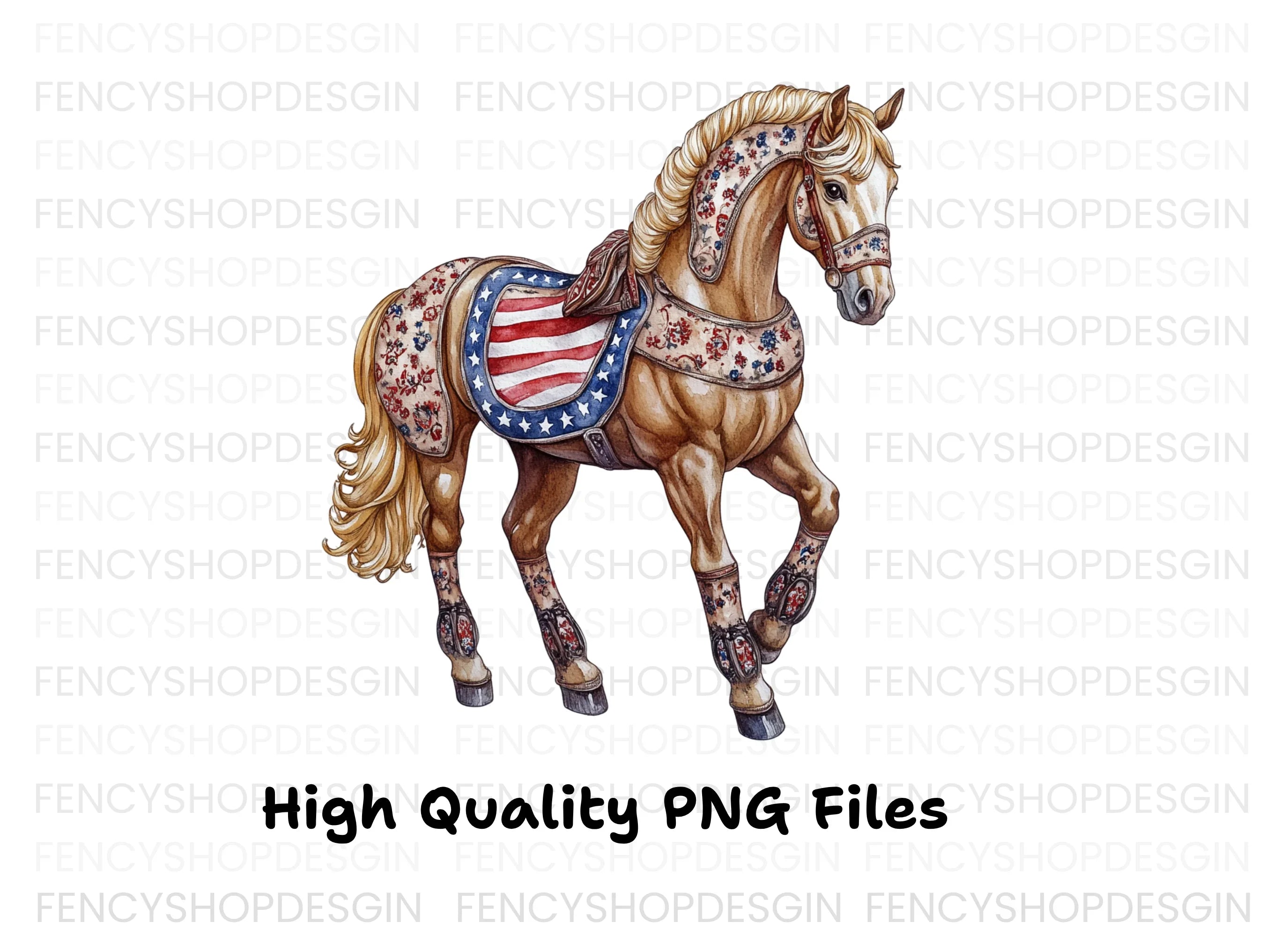 Patriotic Horse Clipart Bundle