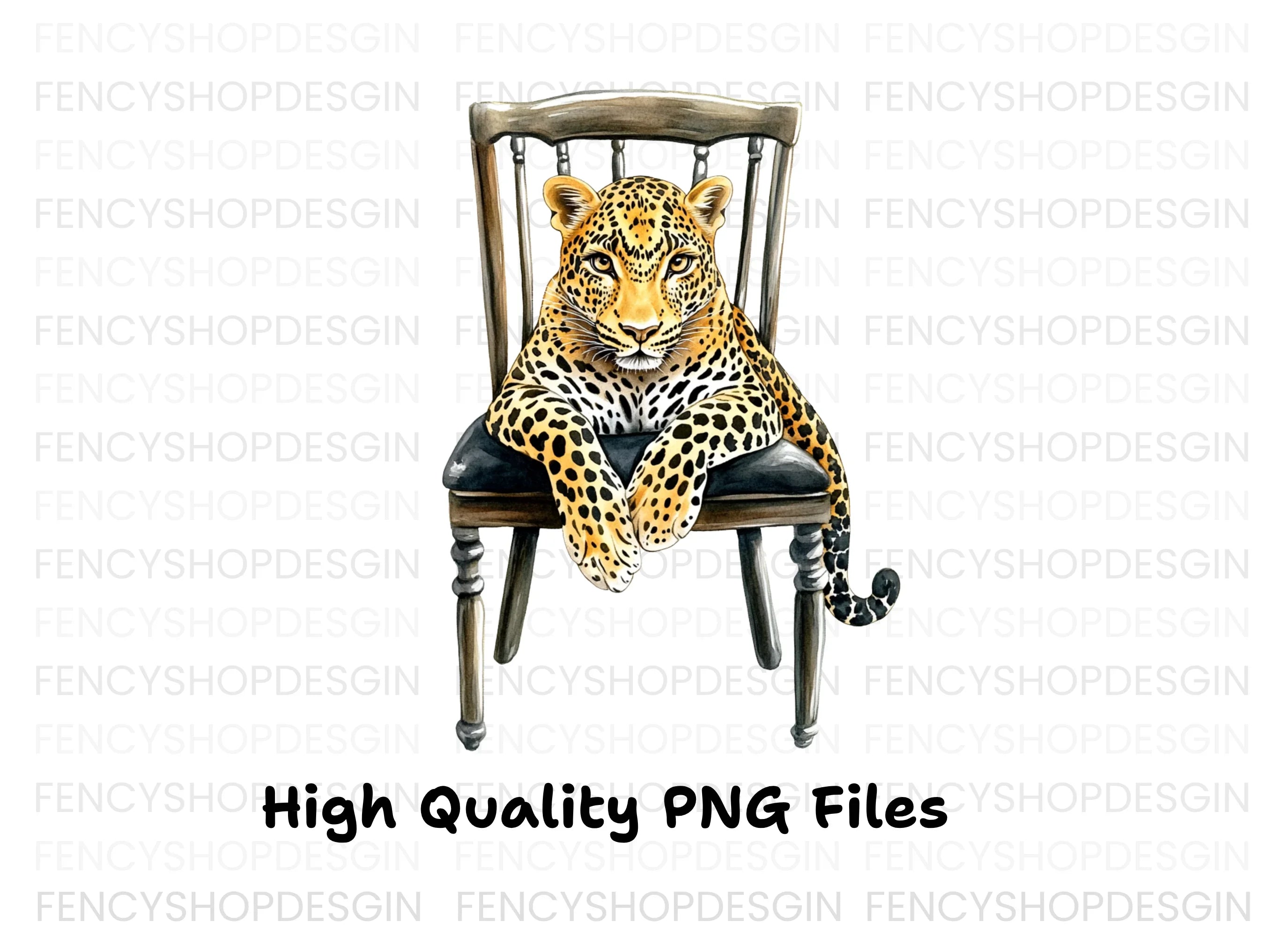Leopard in Chair Clipart Bundle
