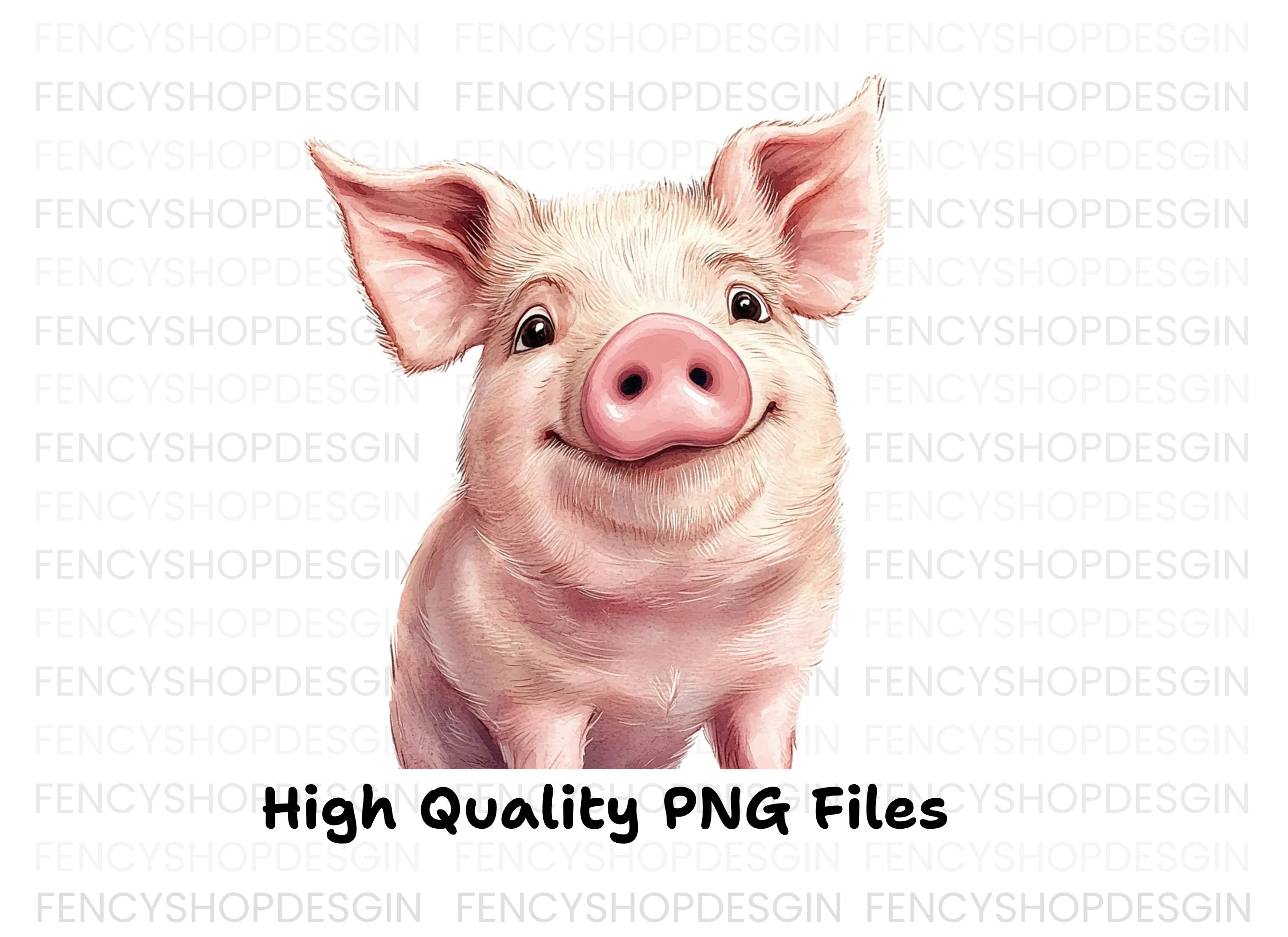 Cute Pig Faces Clipart Bundle