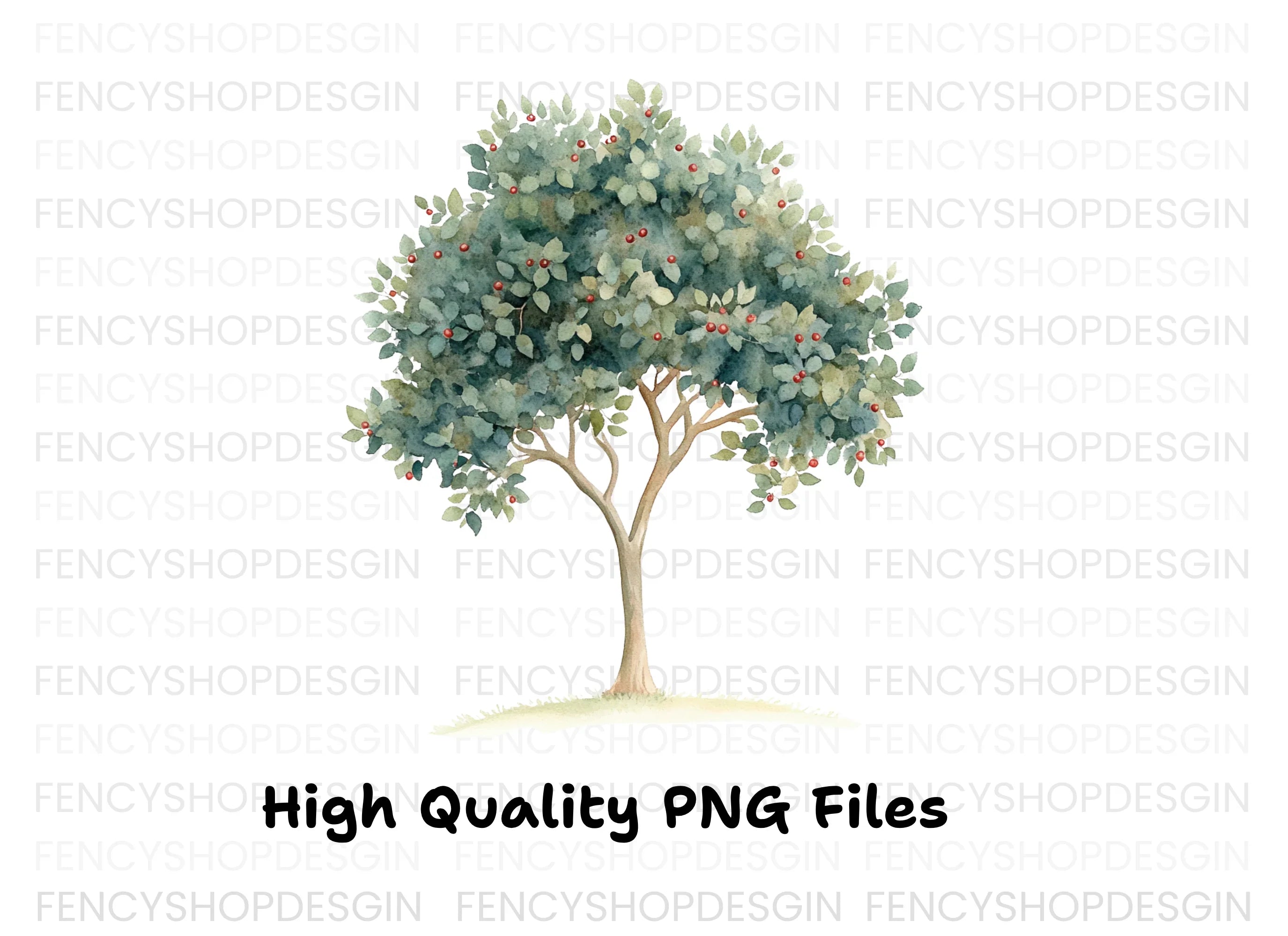 Berry Trees Clipart Bundle