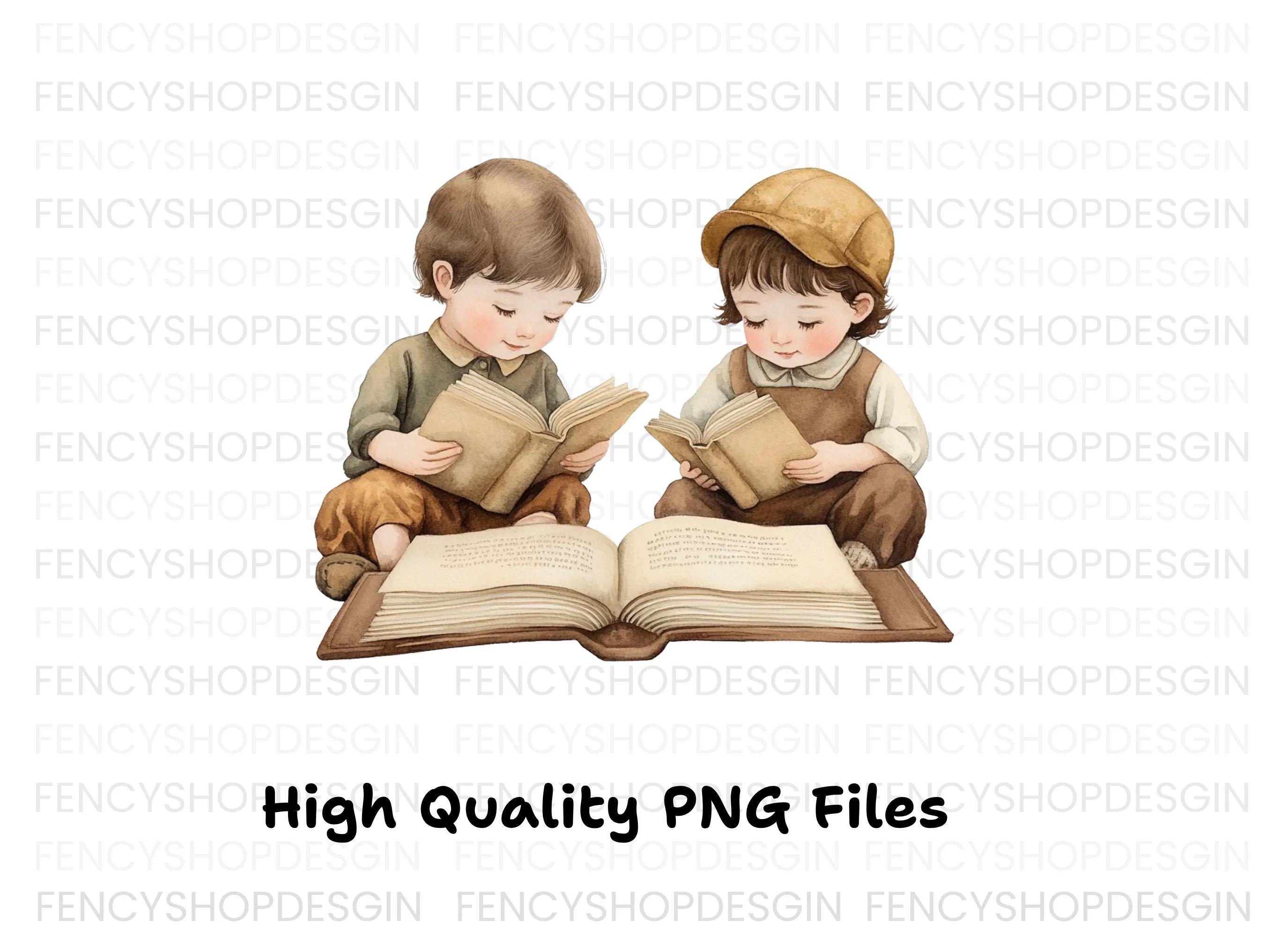 Kids Reading Books Clipart Bundle