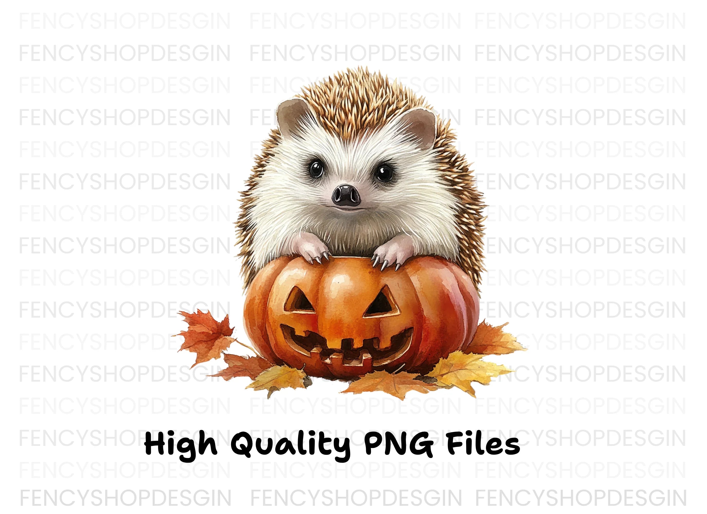 Cute Hedgehog Halloween Pumpkin Clipart Bundle