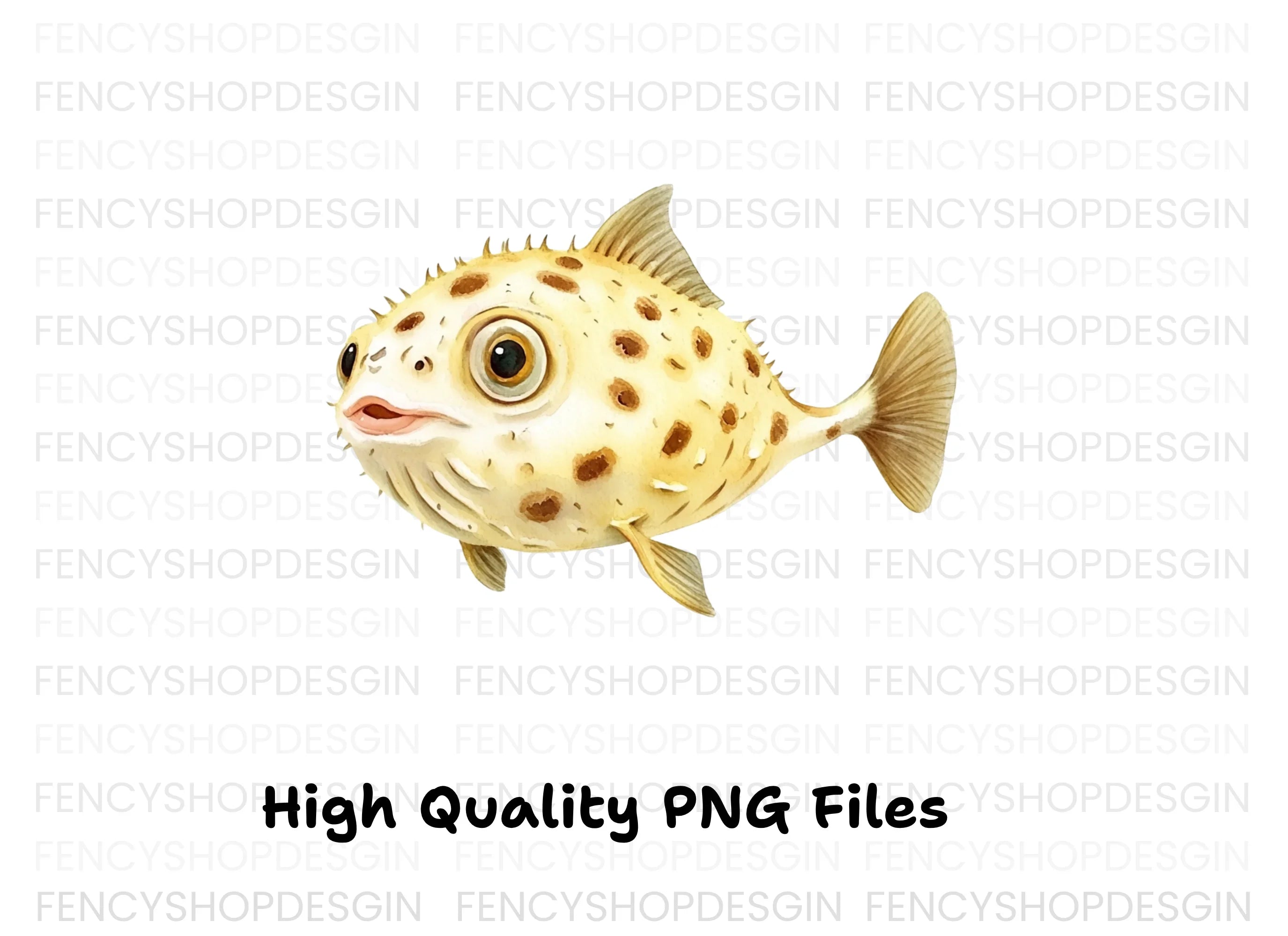 Spotted Pufferfish Clipart Bundle