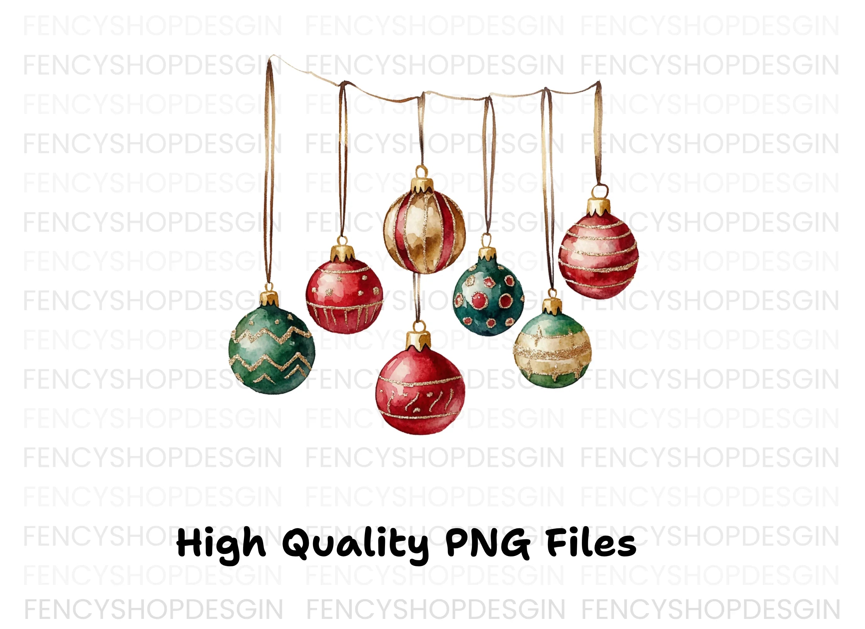 Christmas Ornaments Clipart Bundle