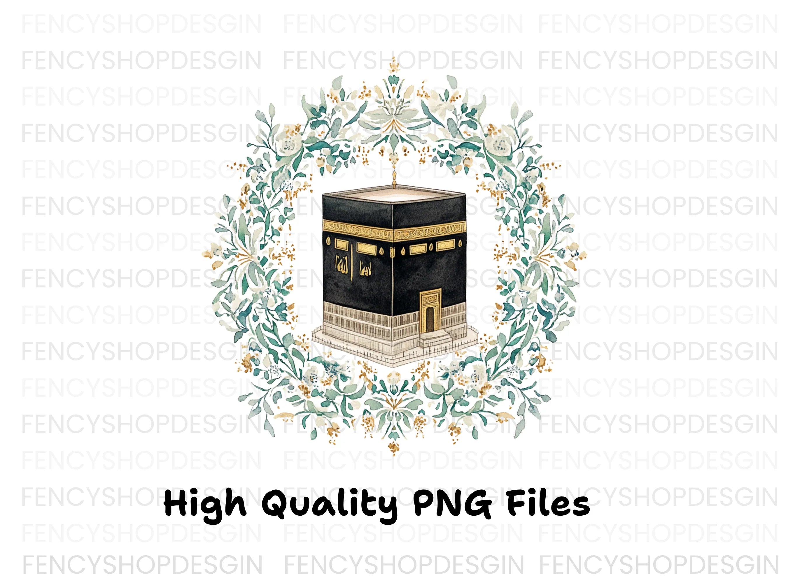 Kaaba Floral Wreath Clipart Bundle