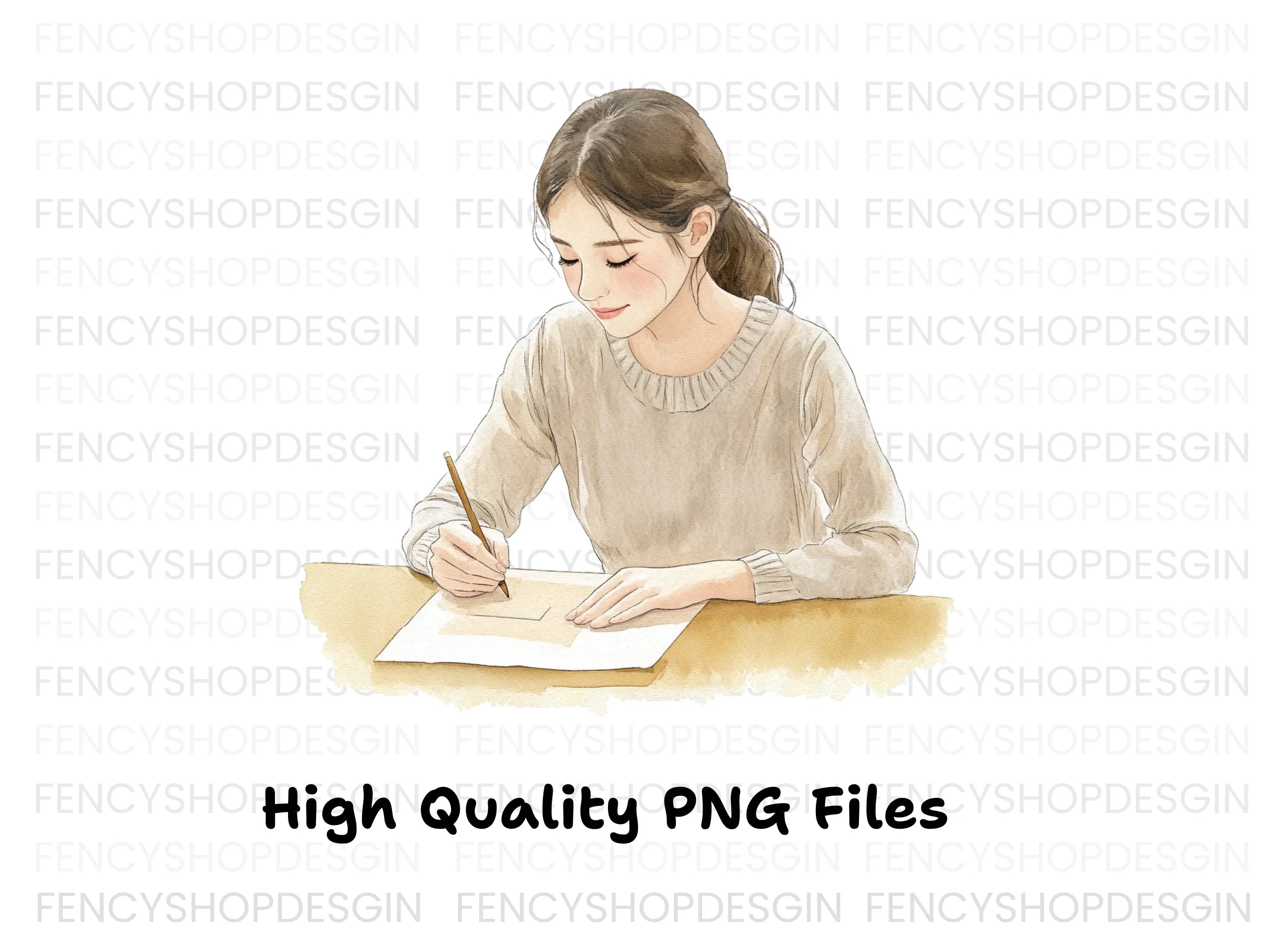 Girls Writing Clipart Bundle