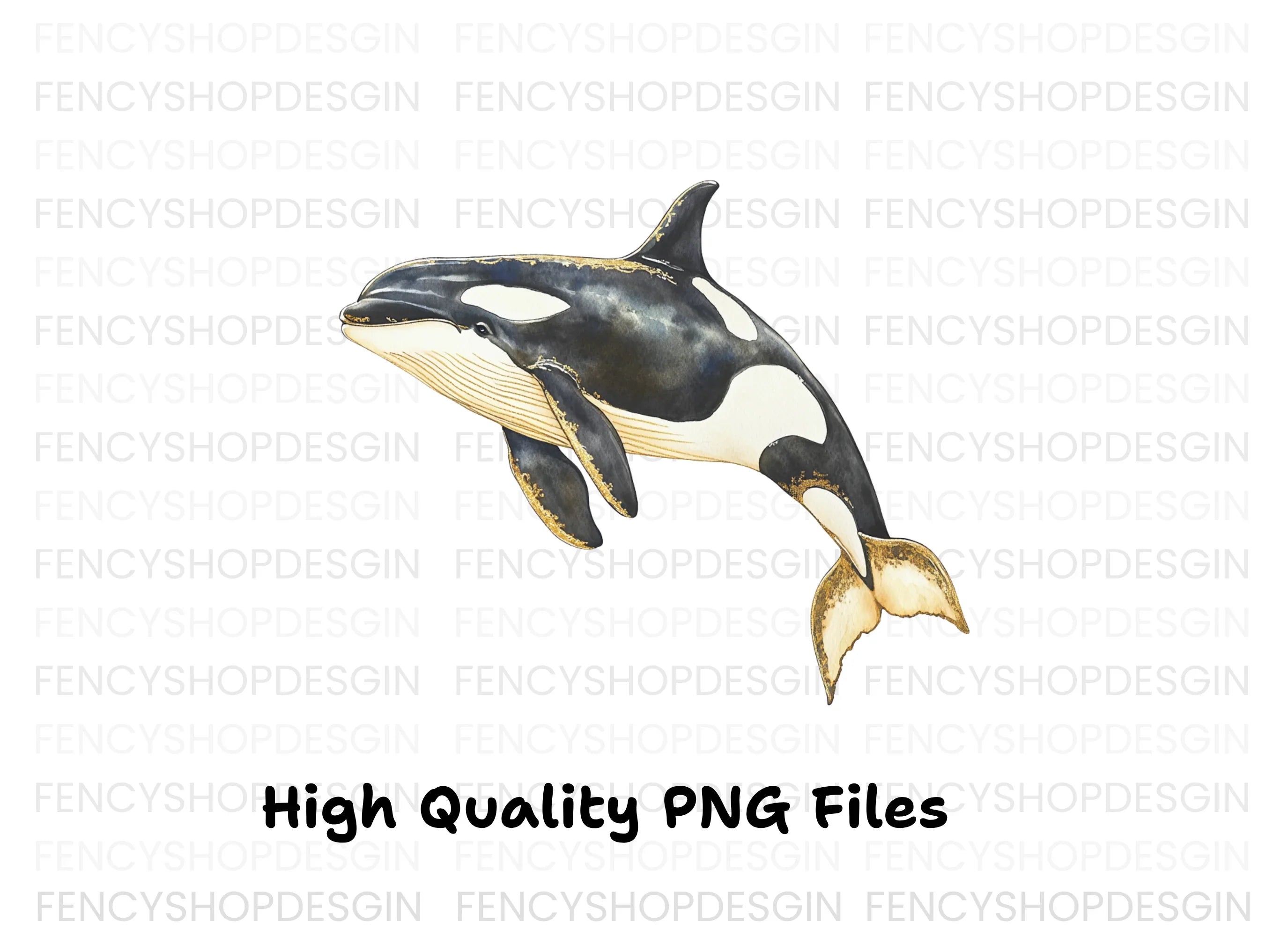 Majestic Orca Whale Clipart Bundle