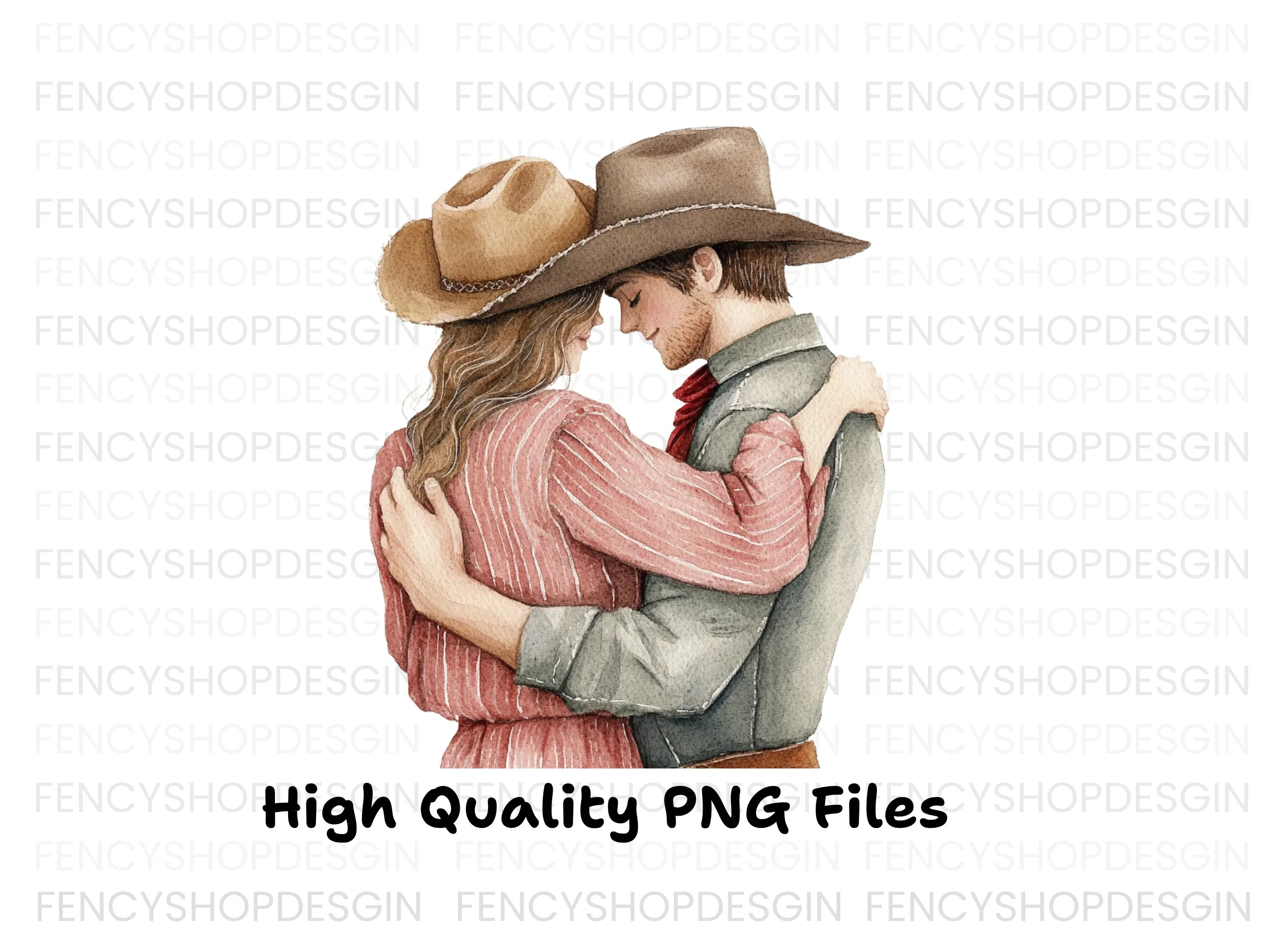 Romantic Cowboy Couple Clipart Bundle