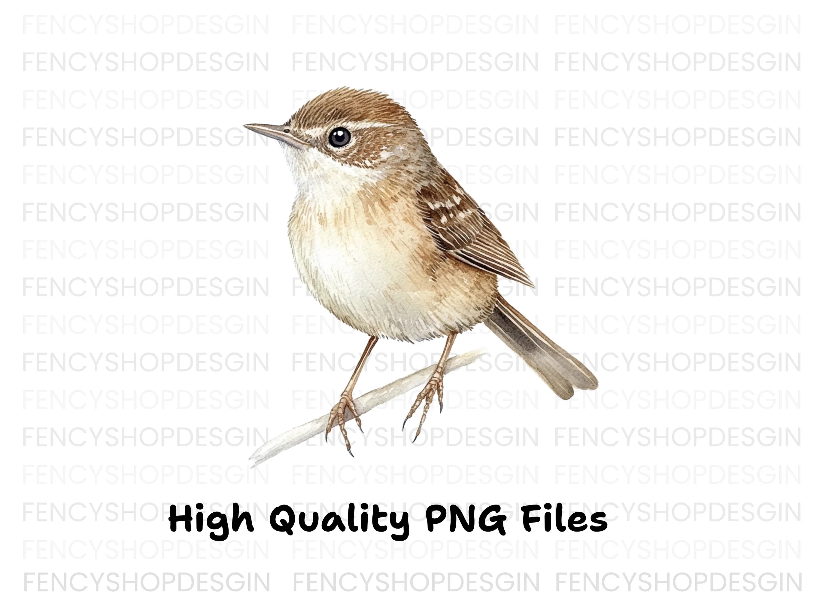 Small Brown Bird Perched Clipart Bundle