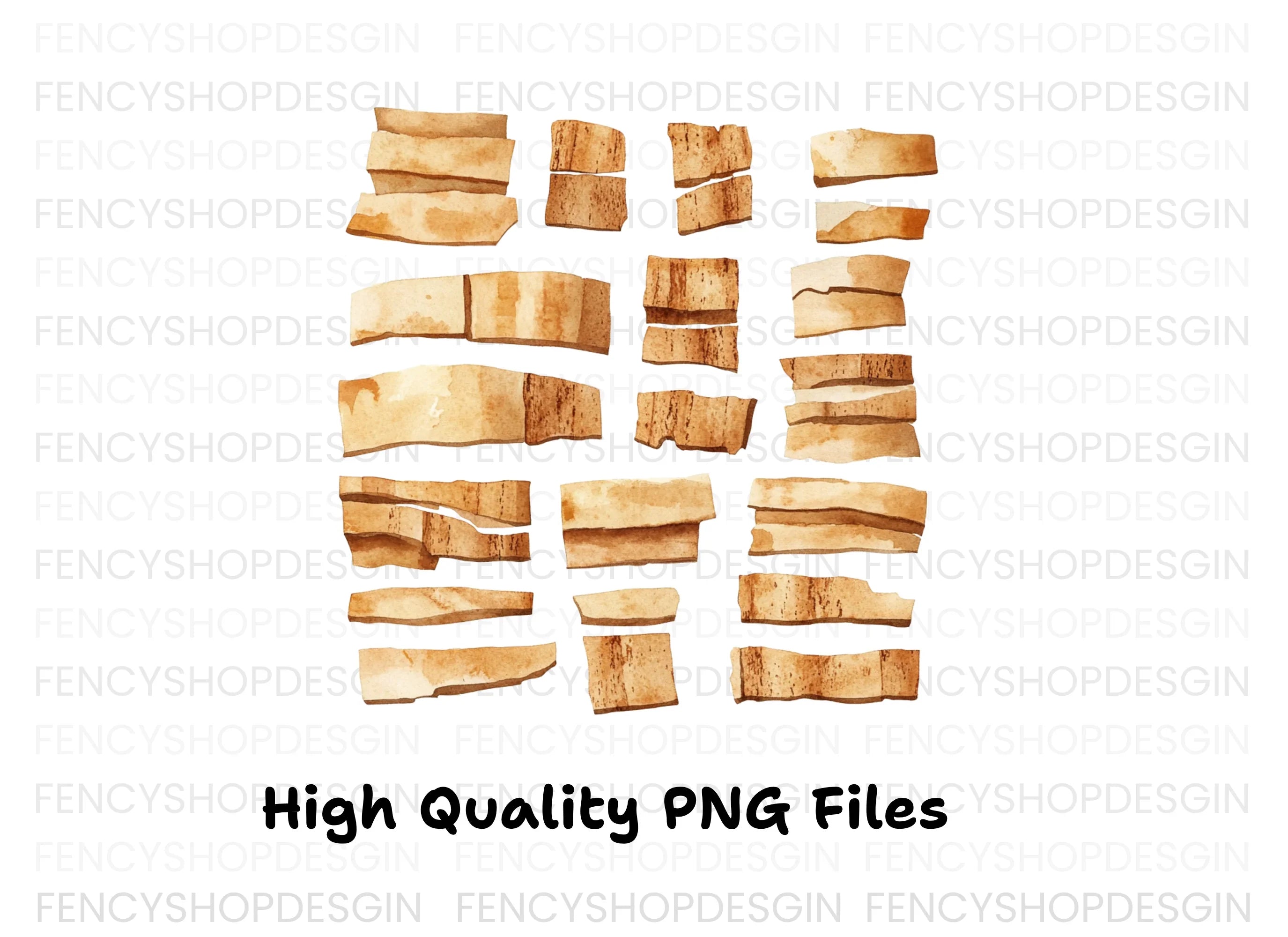 Distressed Wood Strips Clipart Bundle