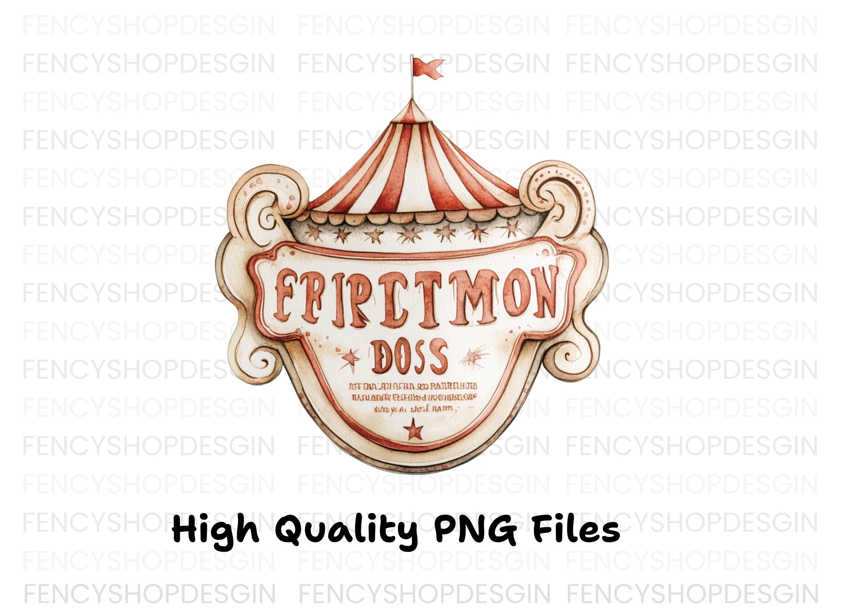 Retro Circus Tent Sign Clipart Bundle