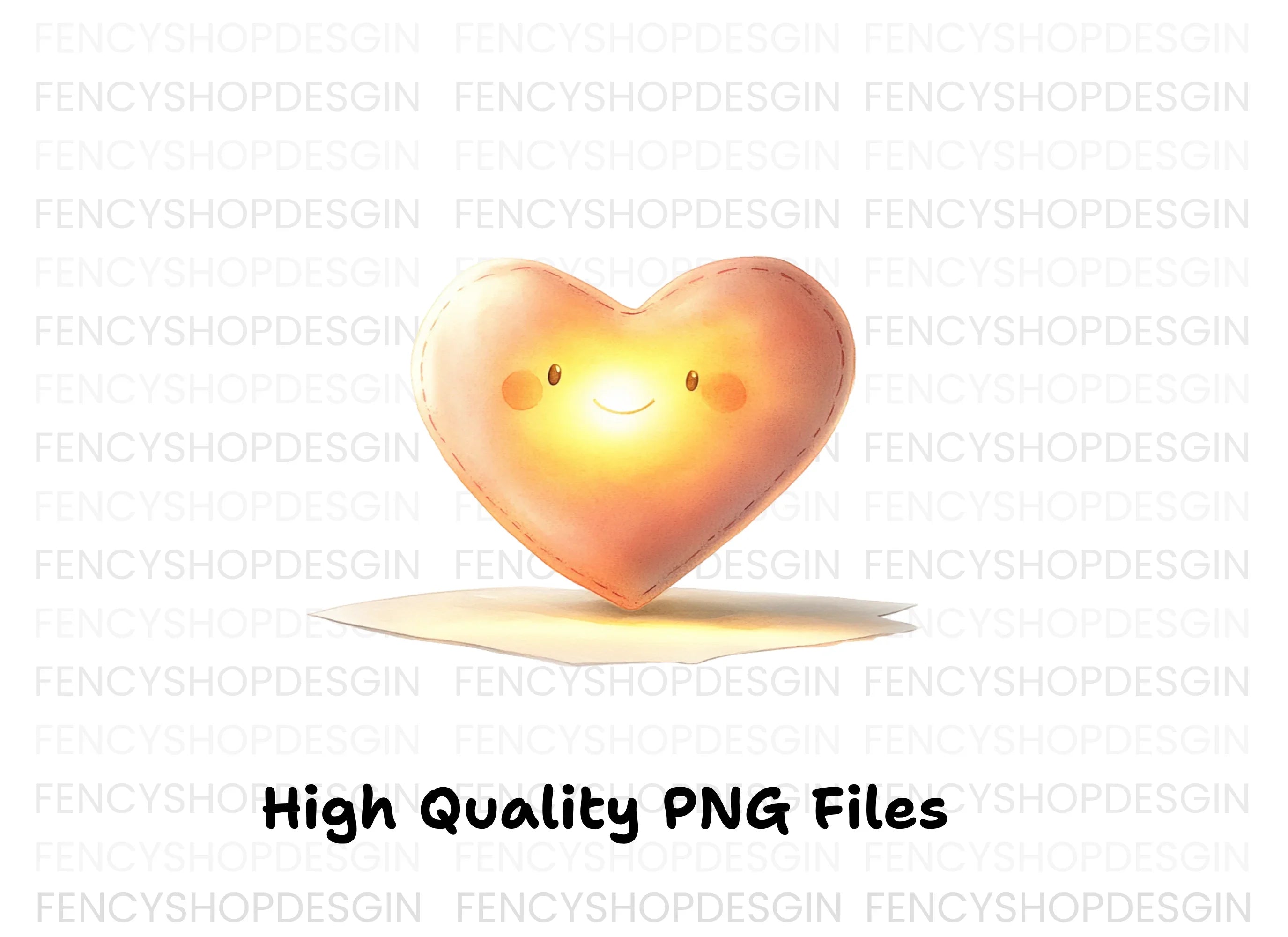 Glowing Happy Heart Clipart Bundle