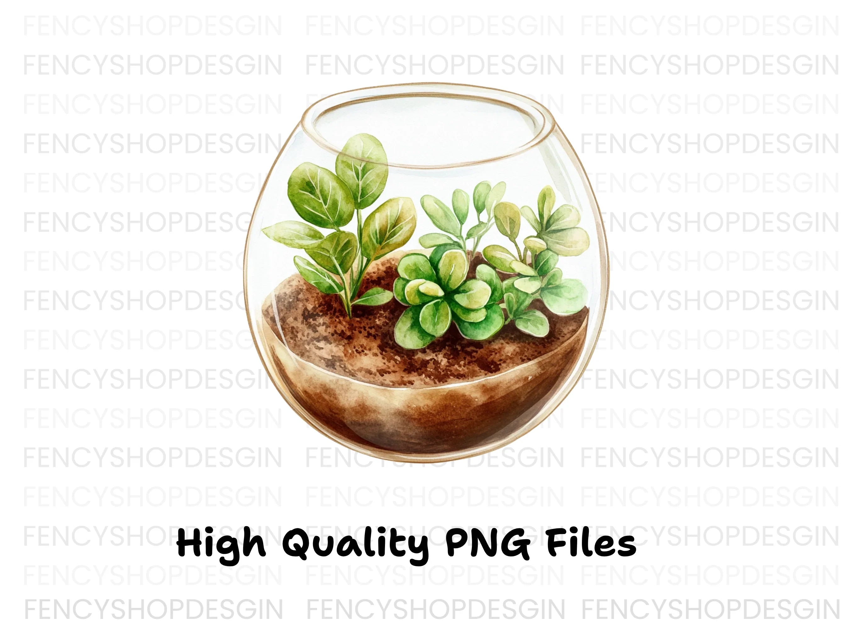 Miniature Plant Terrariums Clipart Bundle