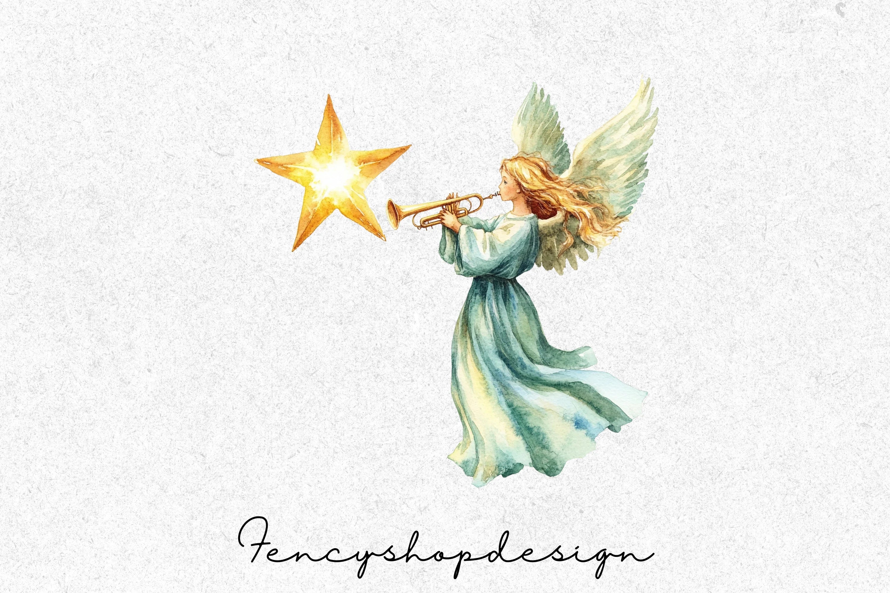 Christmas Angels and Bauble Clipart Bundle