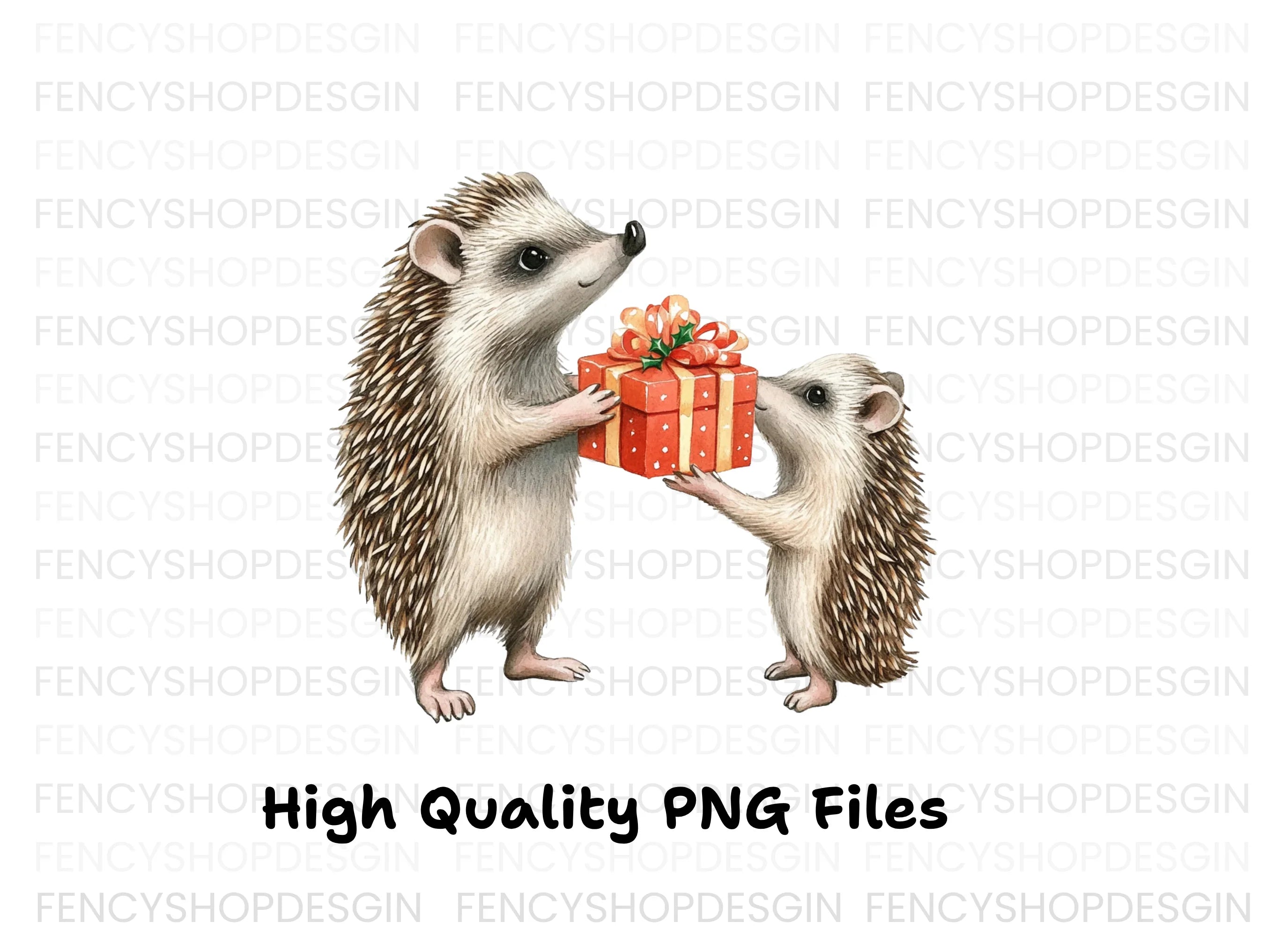 Hedgehog Family Gift Exchange Clipart Bundle