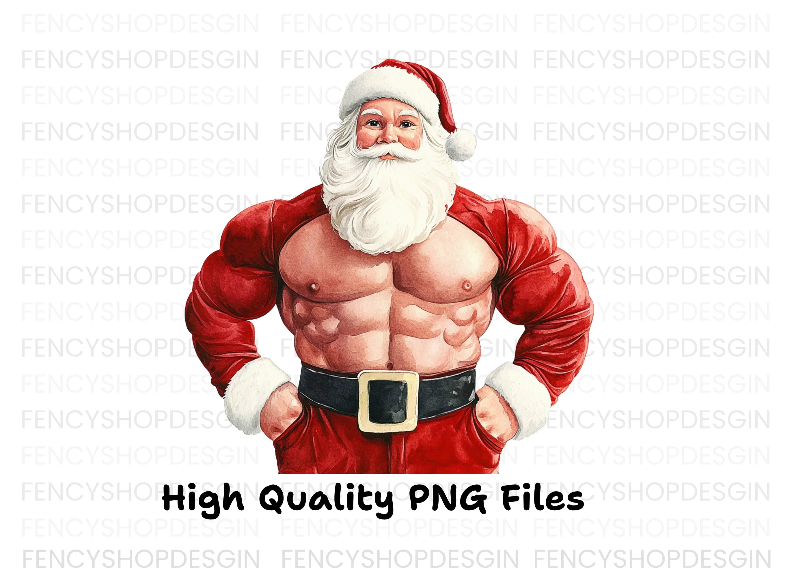 Muscular Santa Claus Clipart Bundle